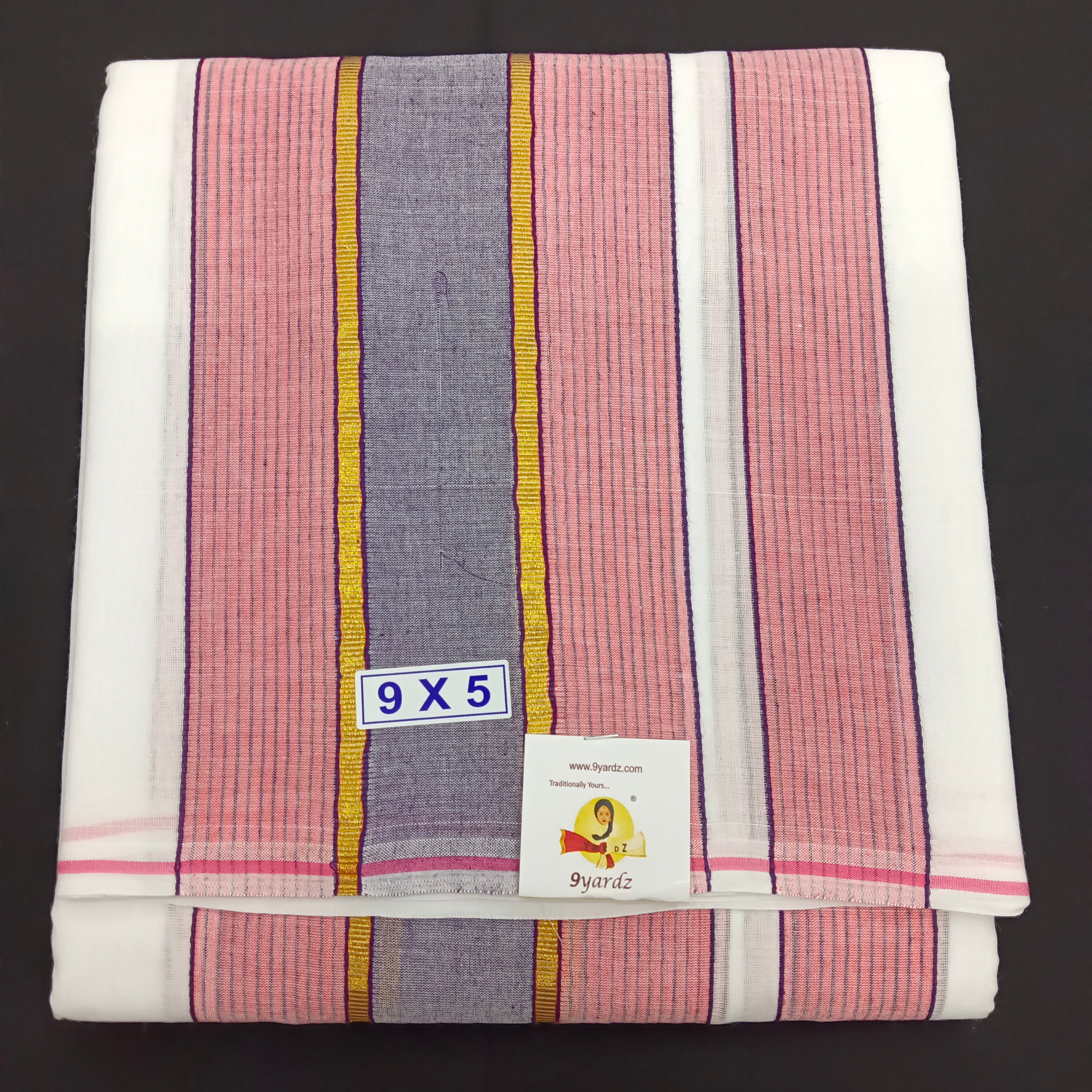 Cotton Dhothi Bleached 9*5