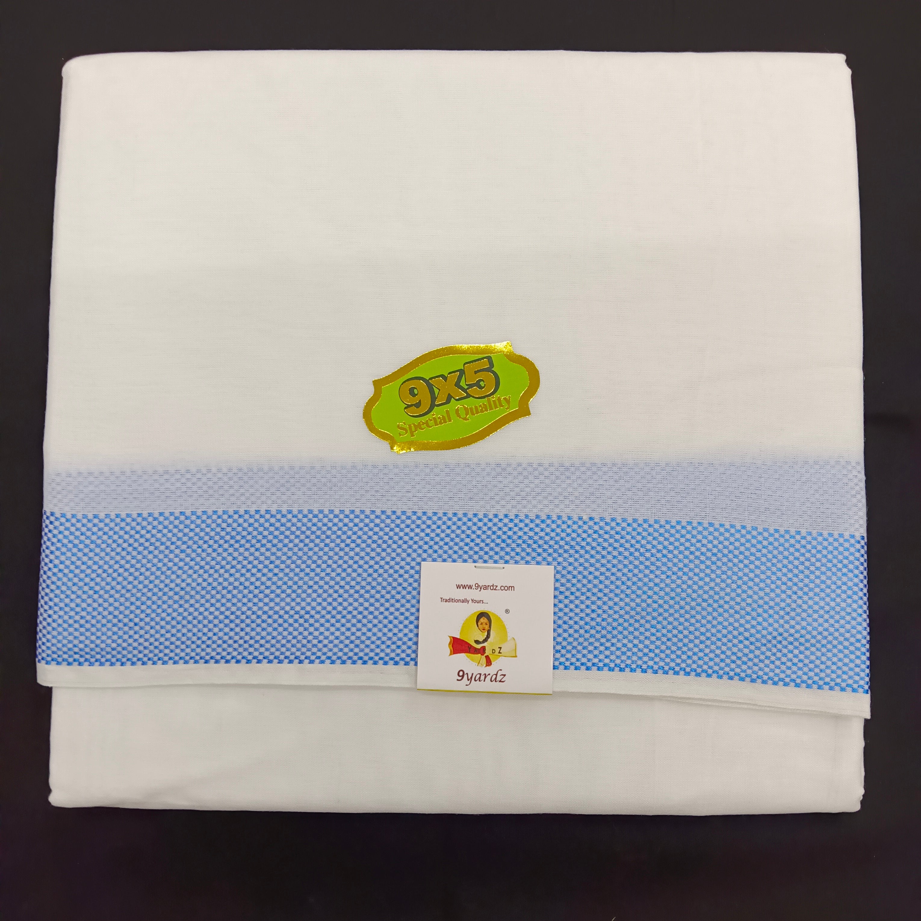 Cotton Dhothi Bleached 9*5