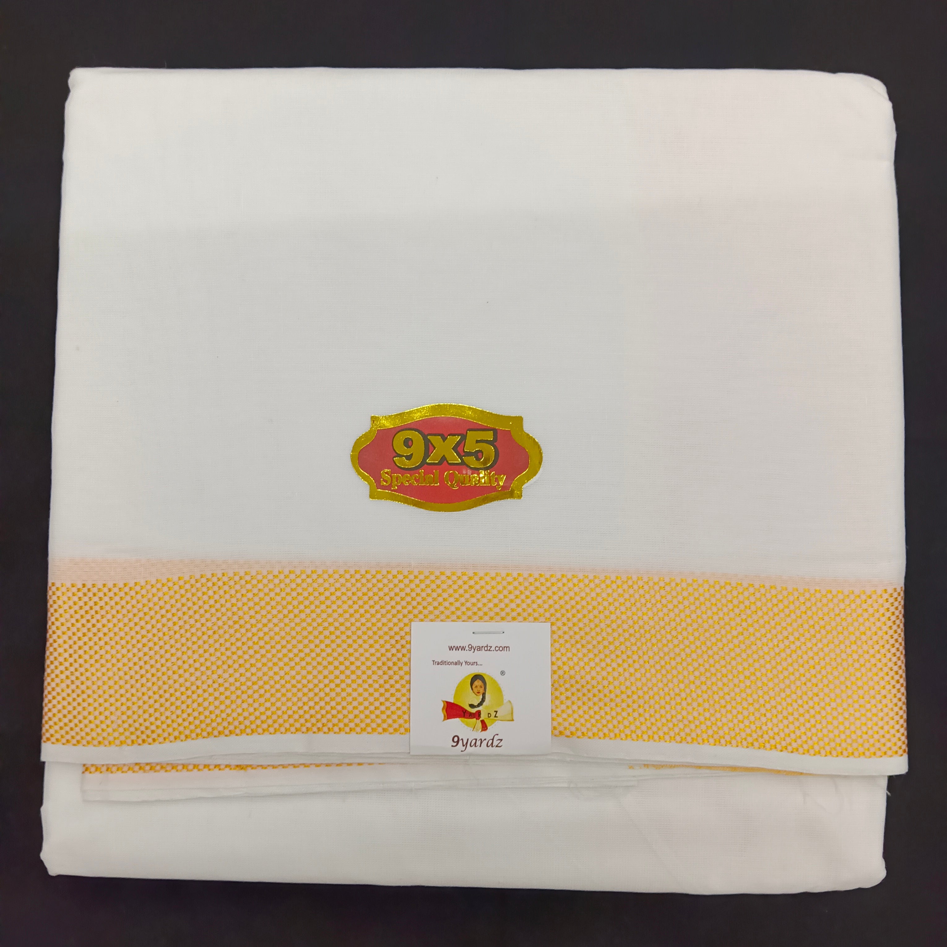 Cotton Dhothi Bleached 9*5