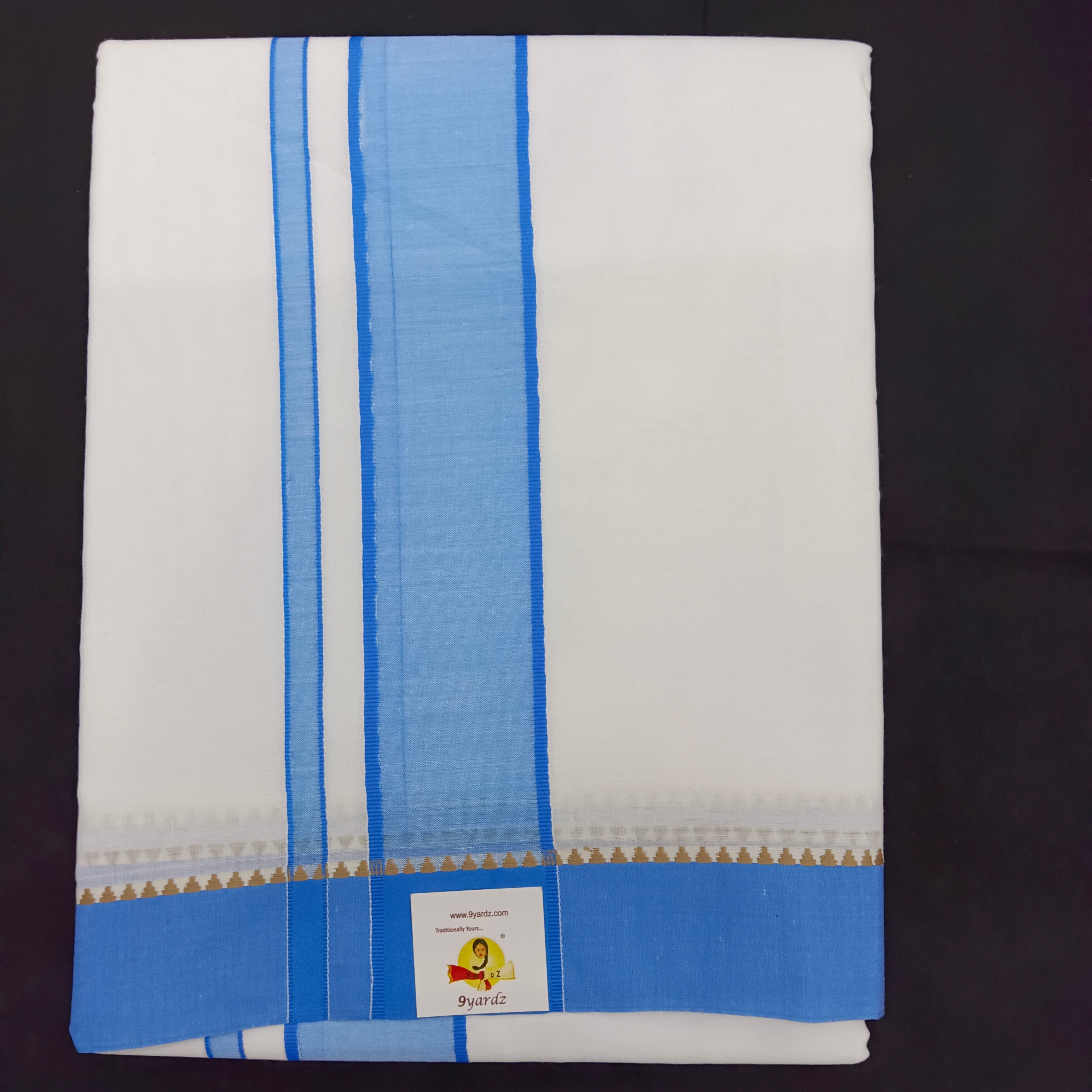 Cotton Dhothi Bleached 9*5