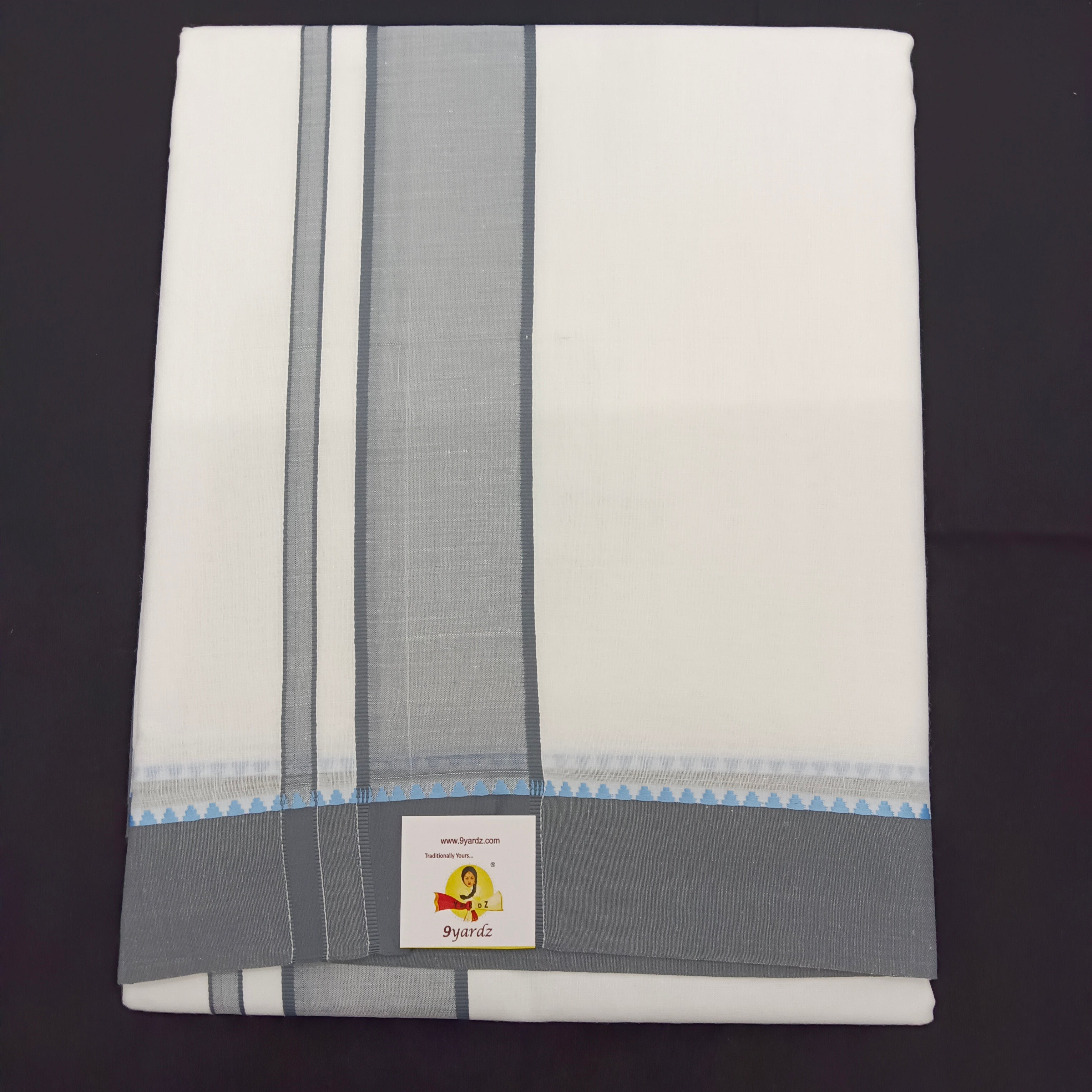 Cotton Dhothi Bleached 9*5