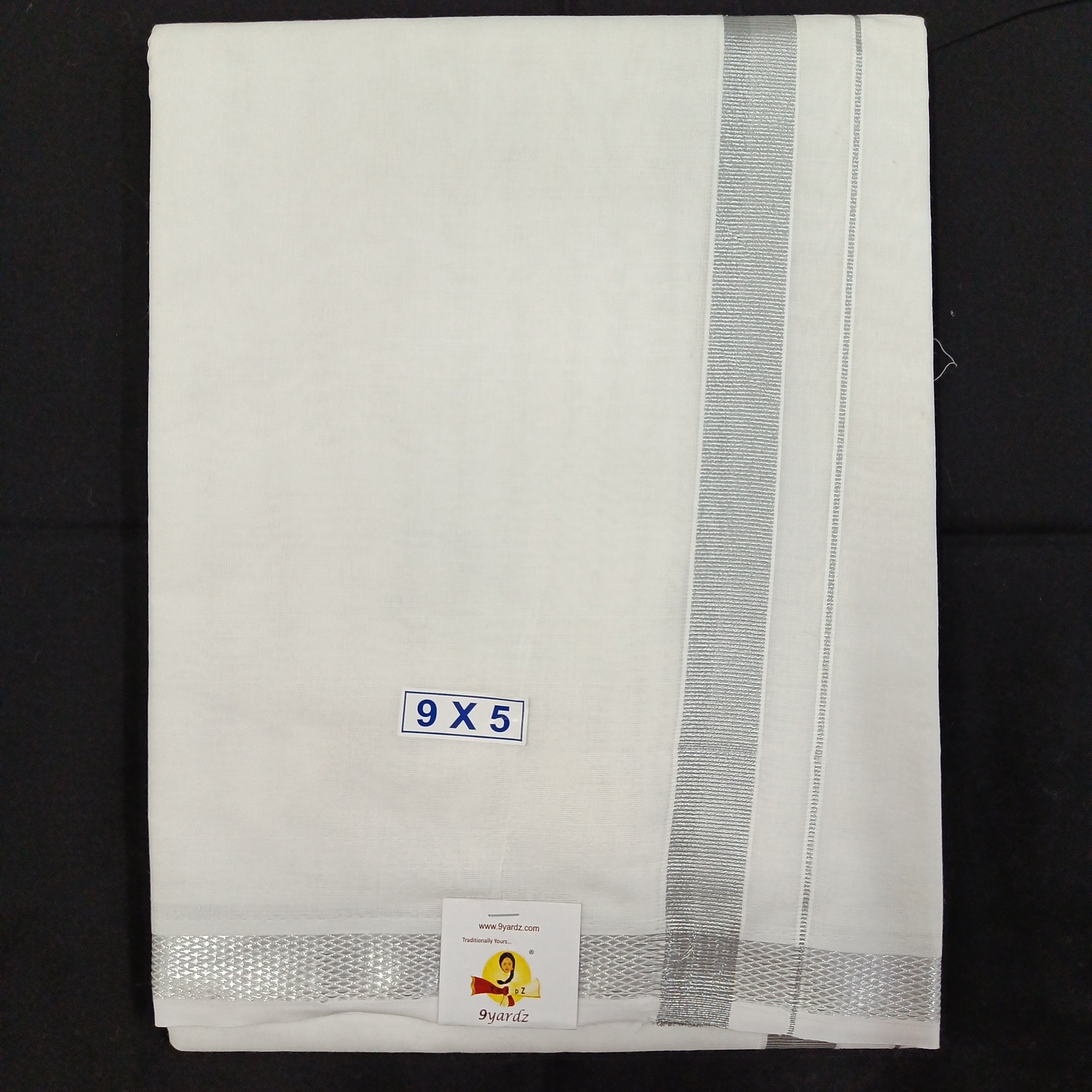 Cotton Dhothi Bleached 9*5