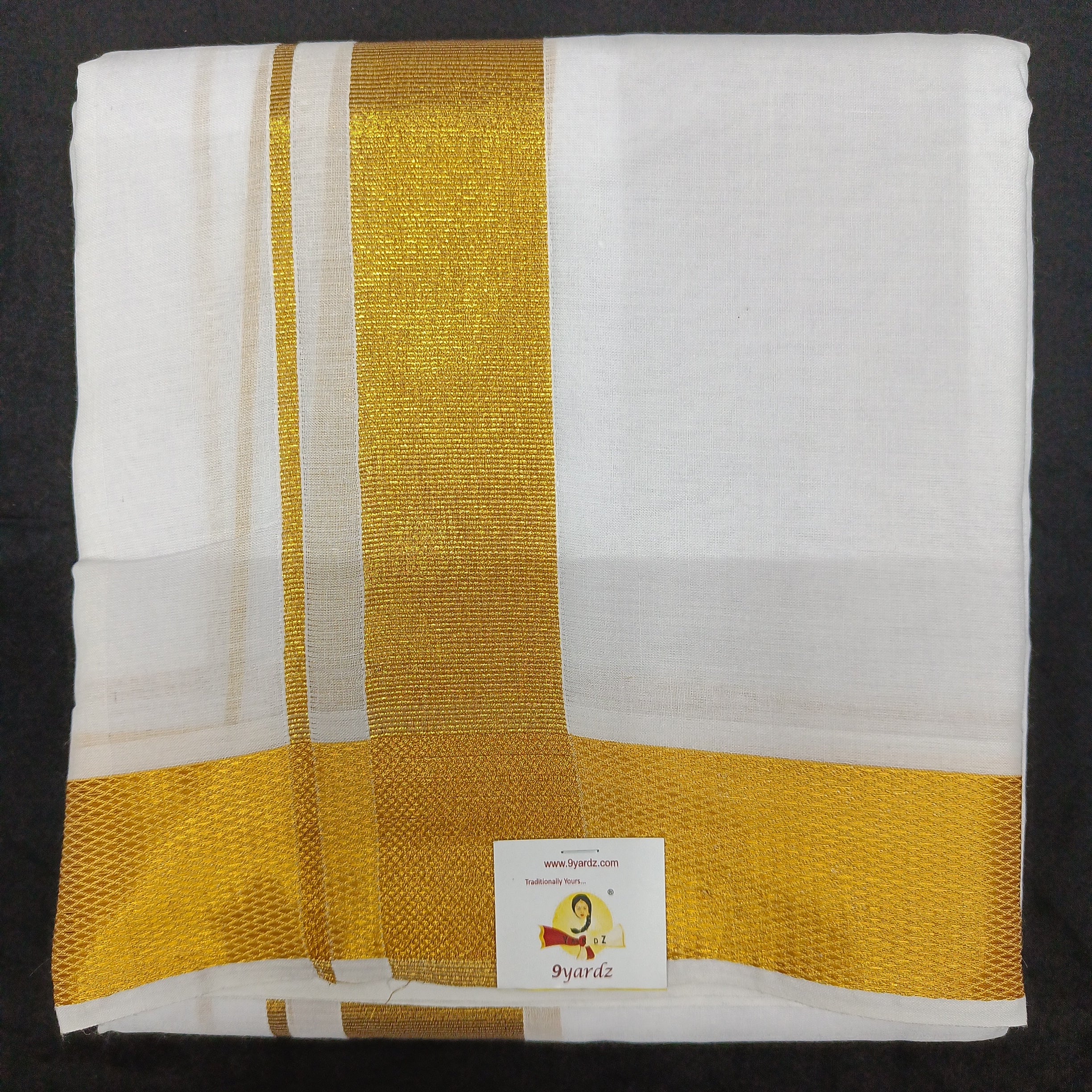Cotton Dhothi Bleached 9*5