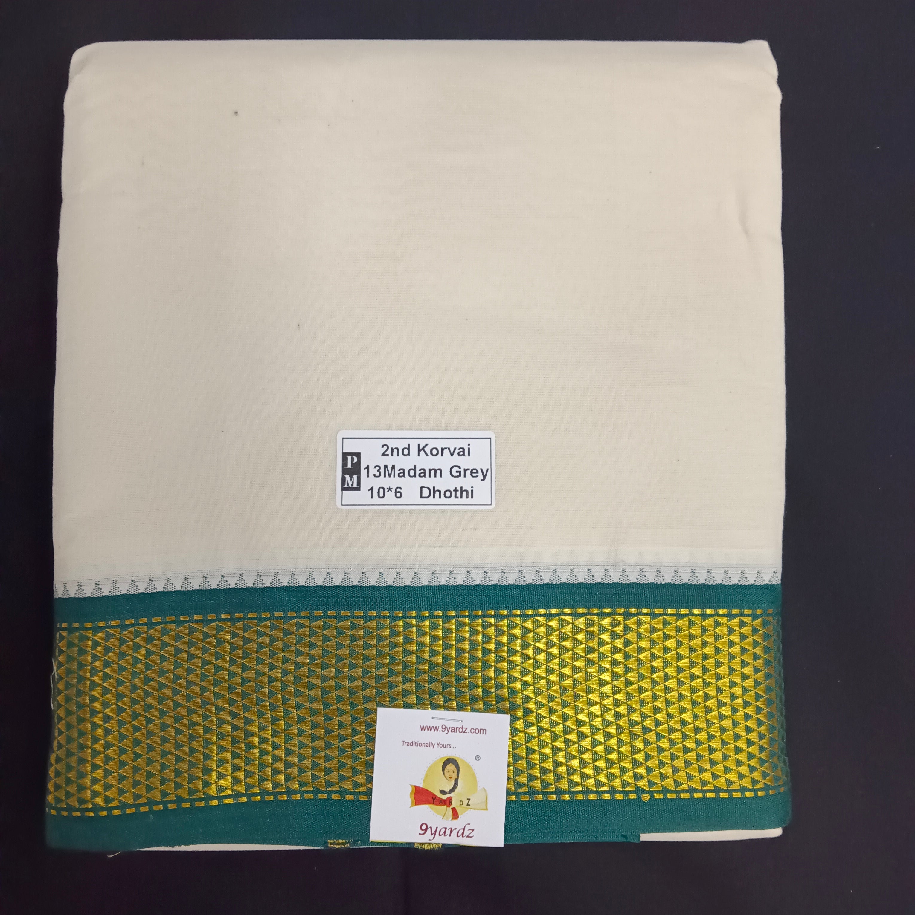 Pure cotton Muhurtham dhoti 10*6 13kann