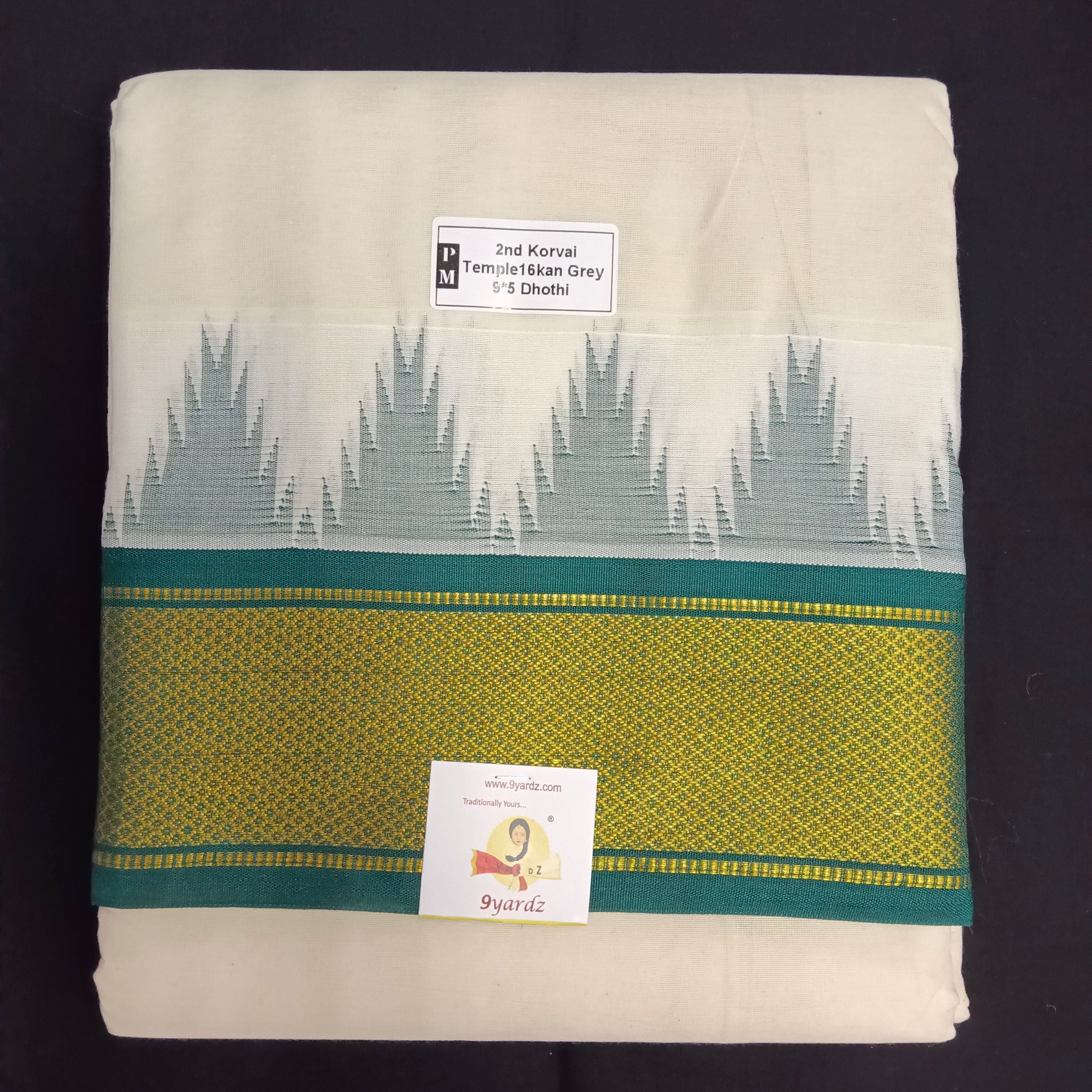 Pure cotton Muhurtham dhoti 9*5  16 Maylikann