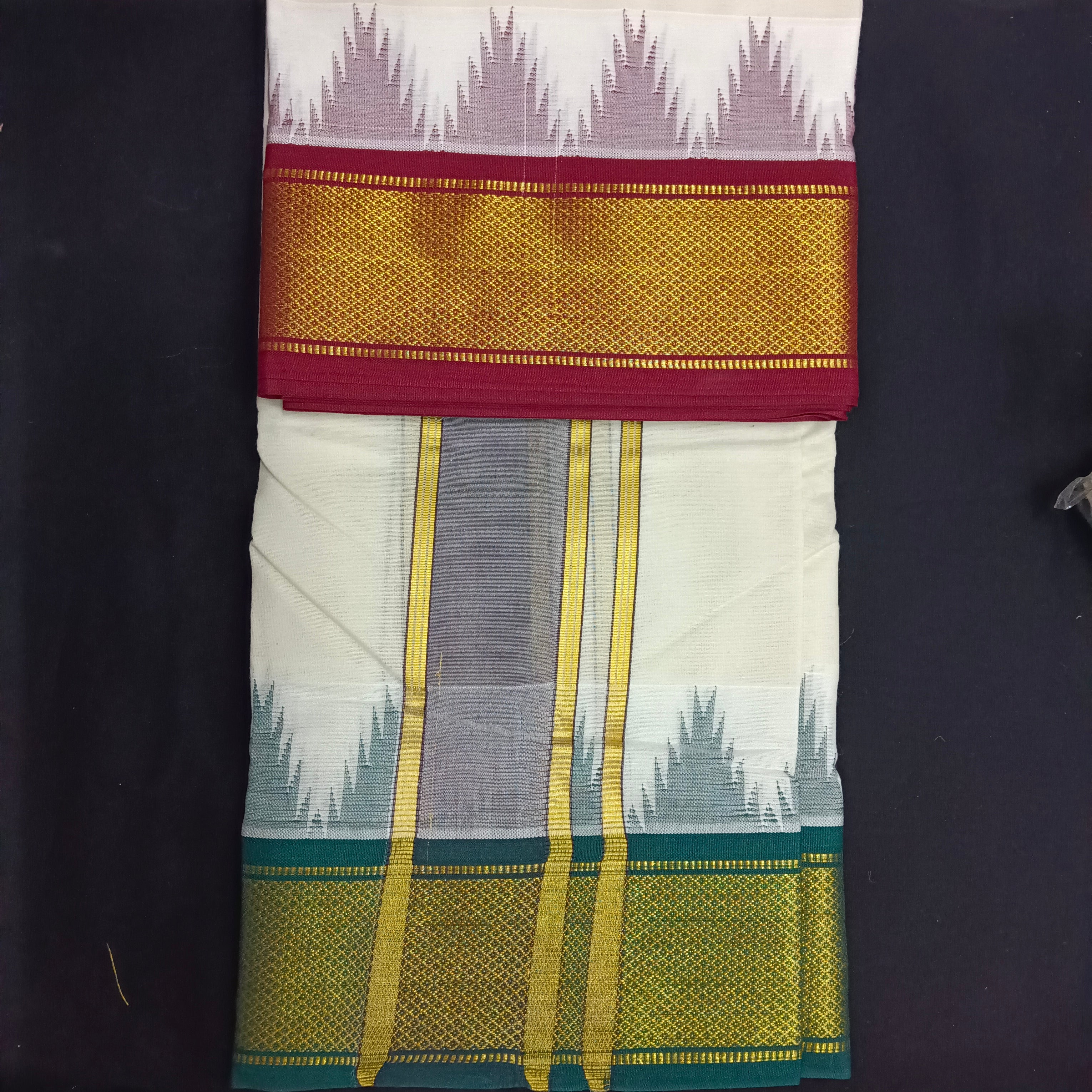 Pure cotton Muhurtham dhoti 9*5  16 Maylikann