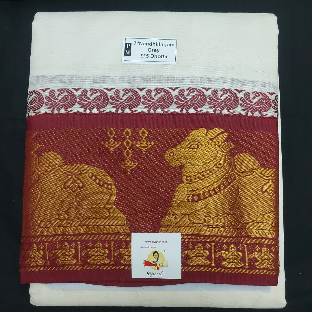 Cotton Dhothi 7"Nandhilingam 9*5