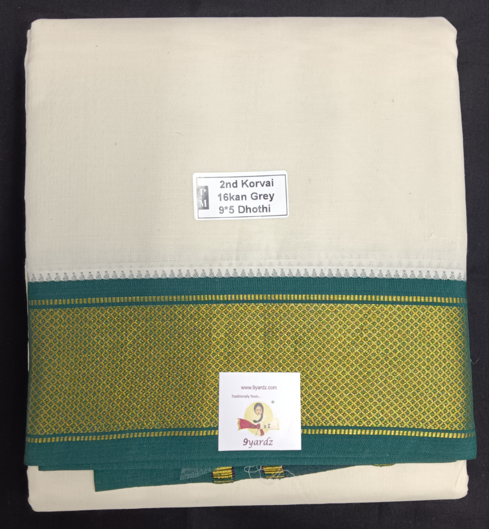 Pure cotton Muhurtham 16kann dhoti 9*5