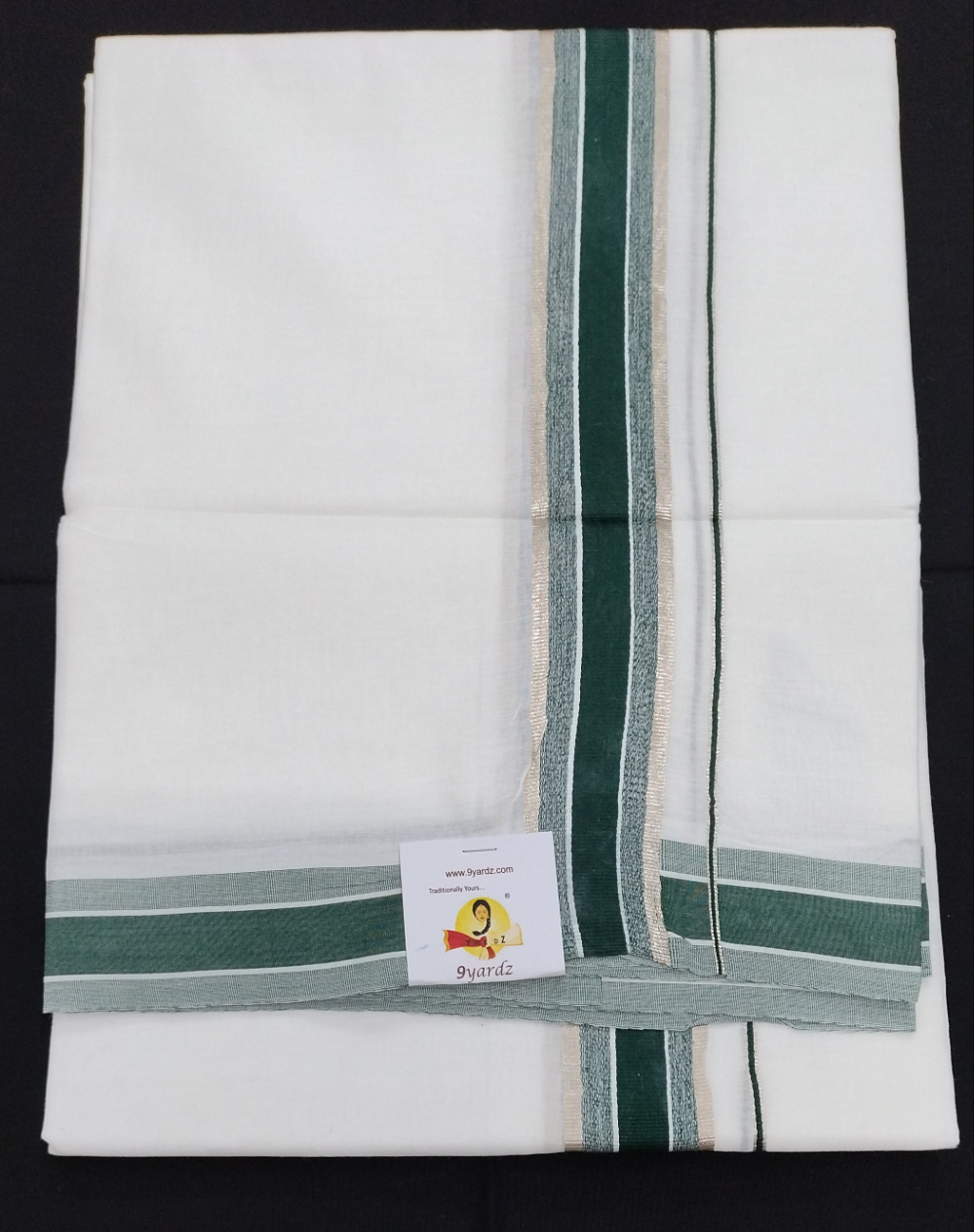 Bleached cotton Dhothi 9muzham
