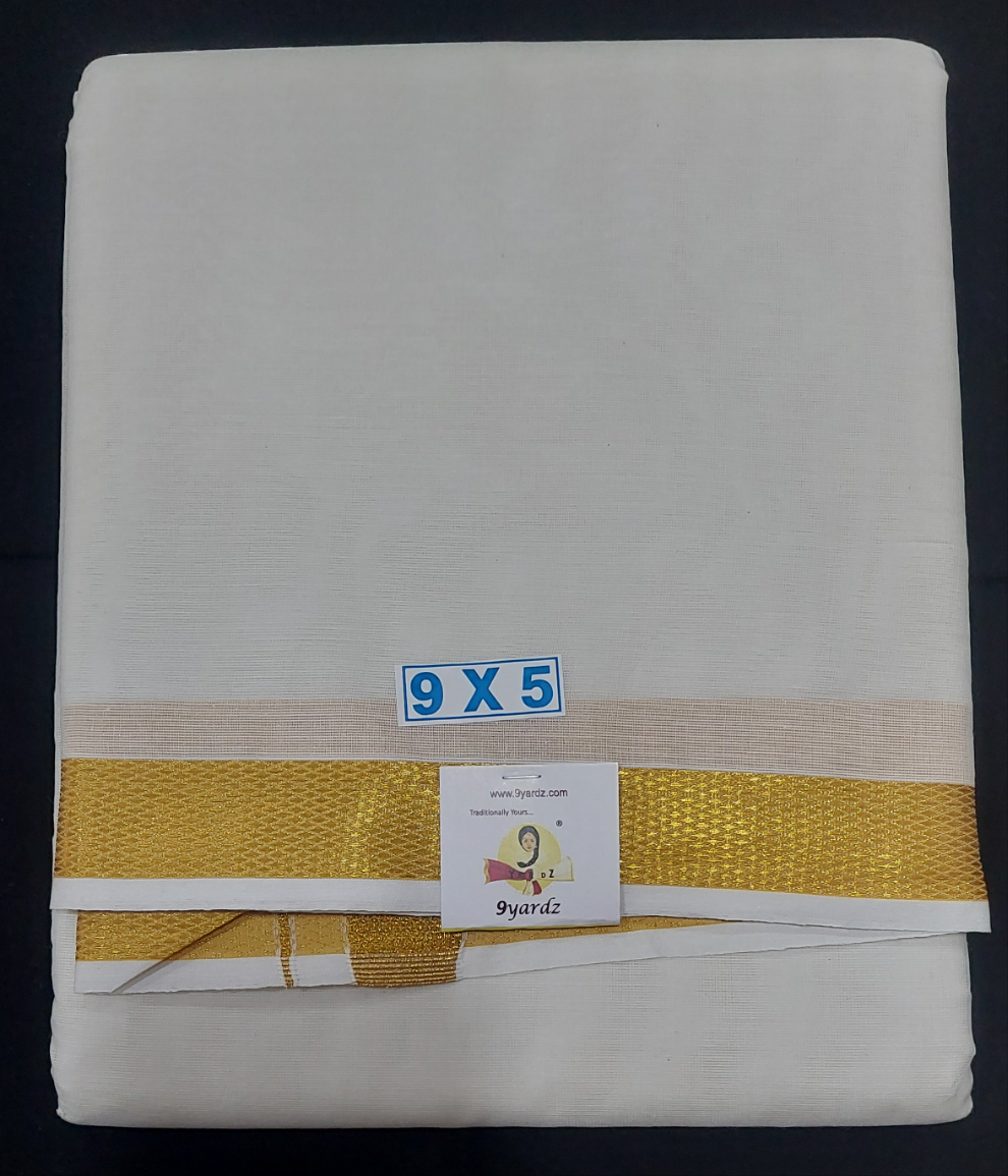 Cotton Dhothi Bleached 9*5