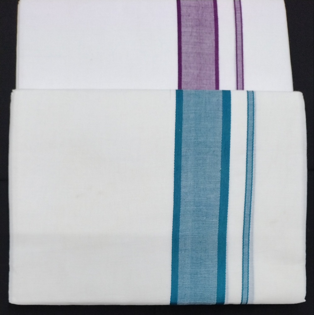 Bleached cotton Dhothi 9muzham