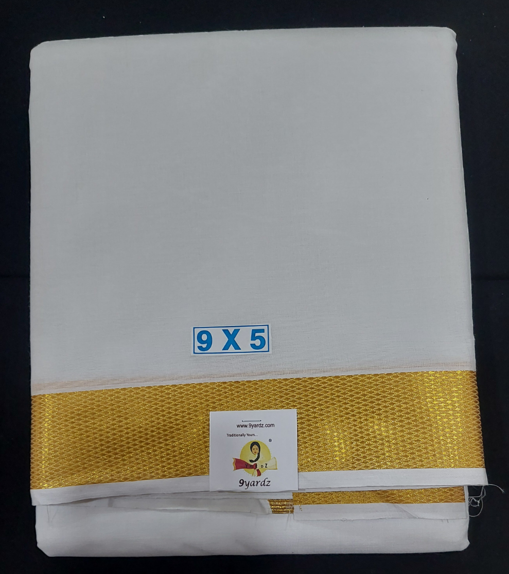 Cotton Dhothi Bleached 9*5