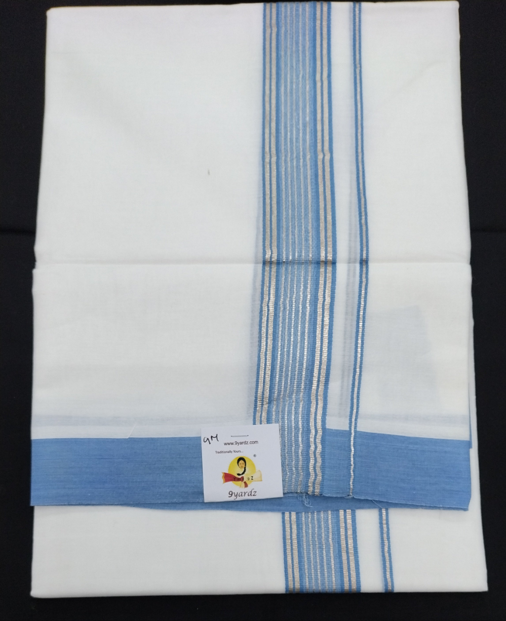 Bleached cotton Dhothi 9muzham