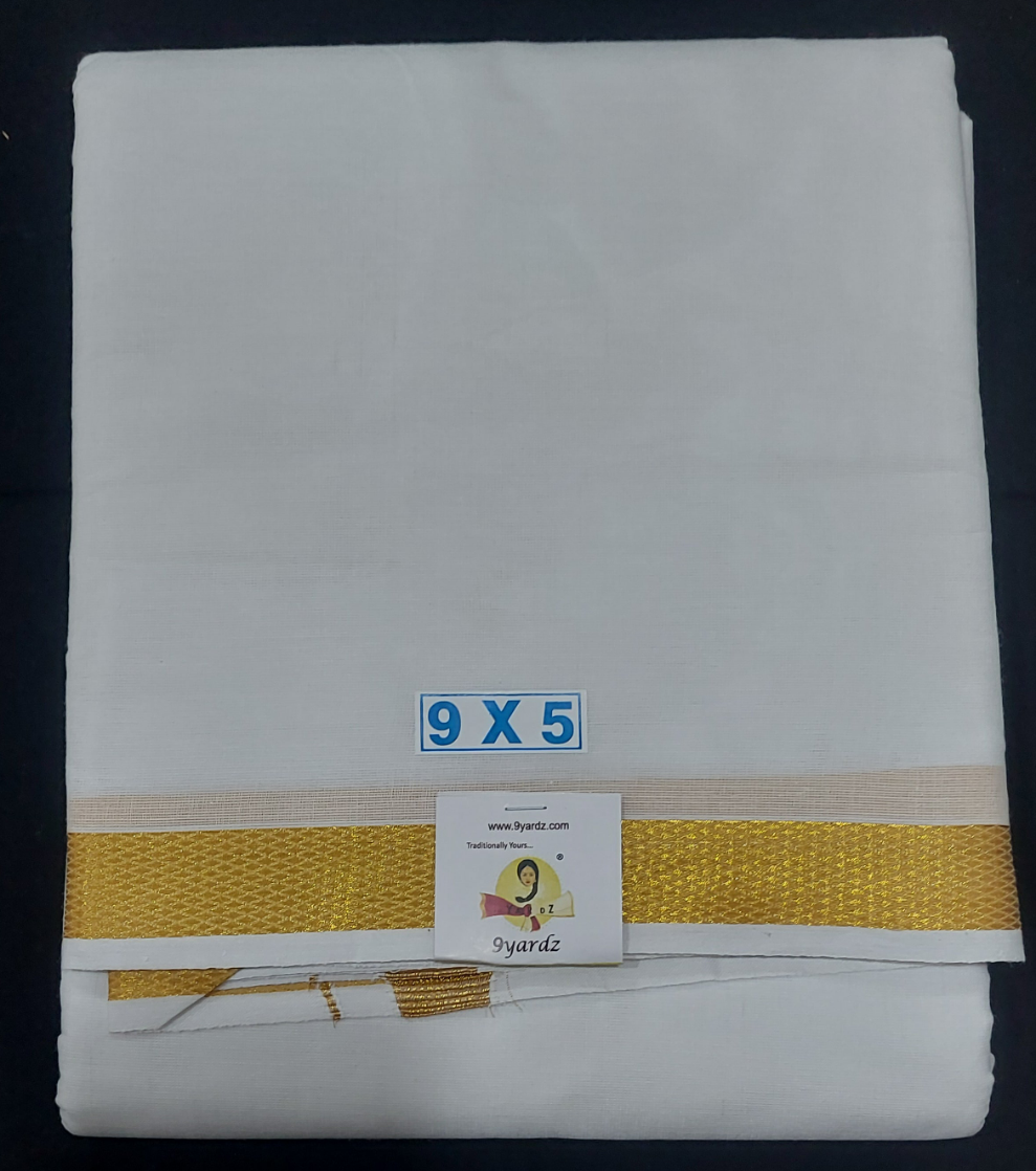 Cotton Dhothi Bleached 9*5