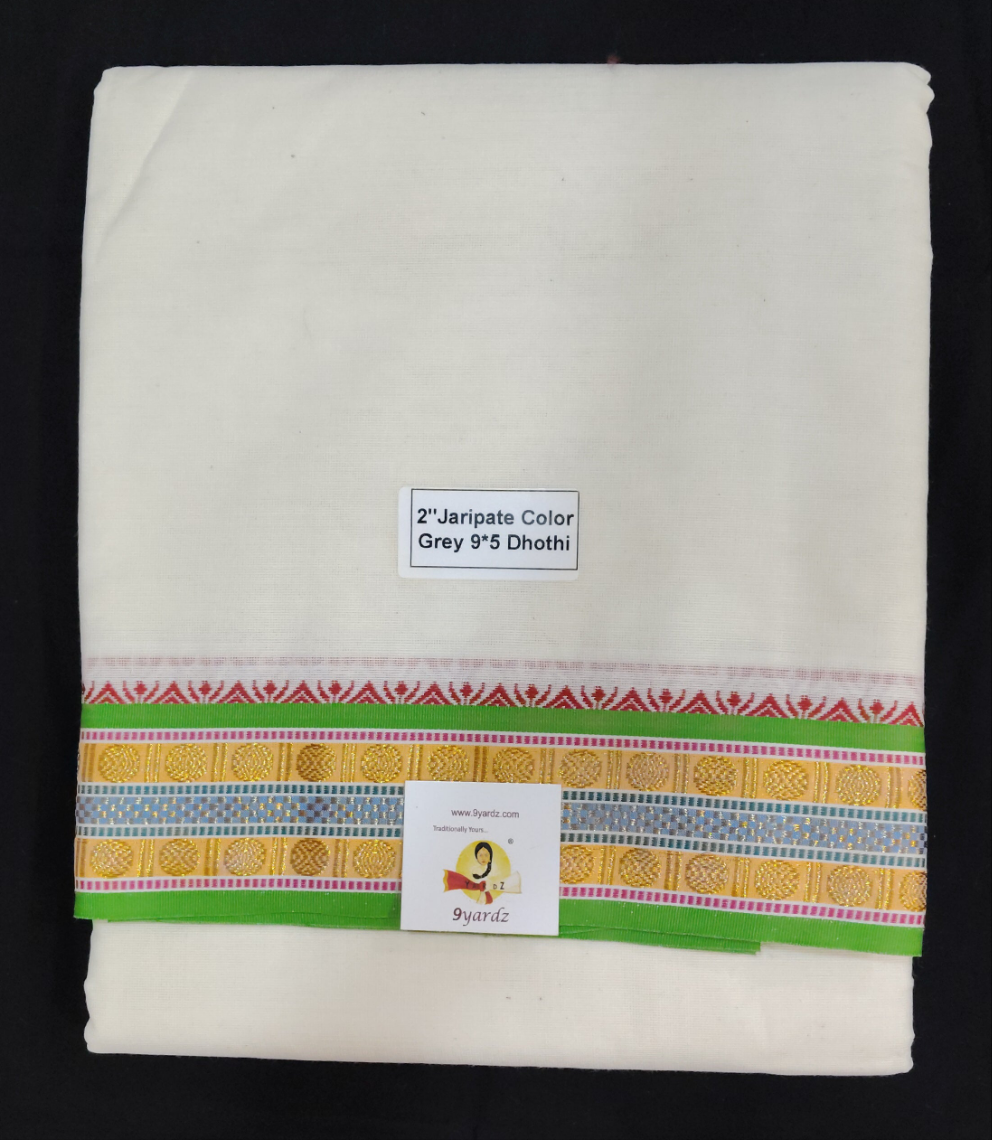 Cotton Jaripate Dhothi 9*5