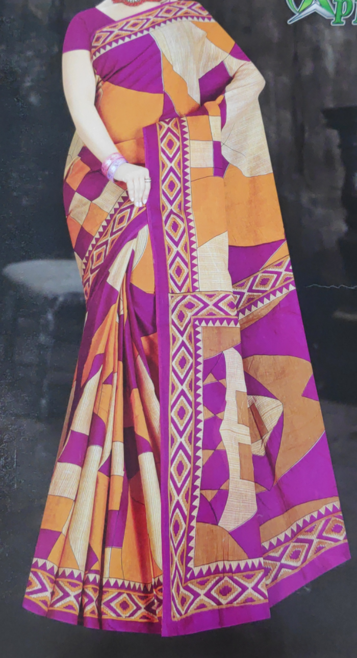 Cotton printed saree