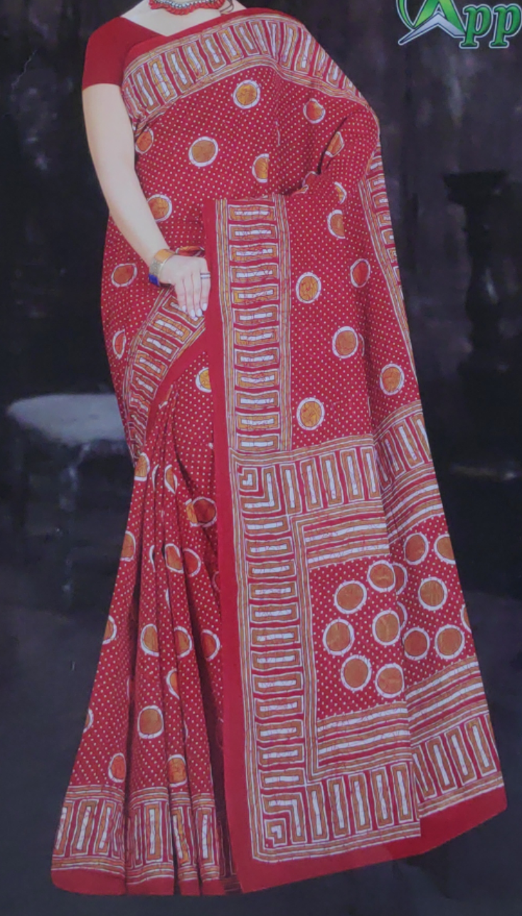 Cotton printed saree