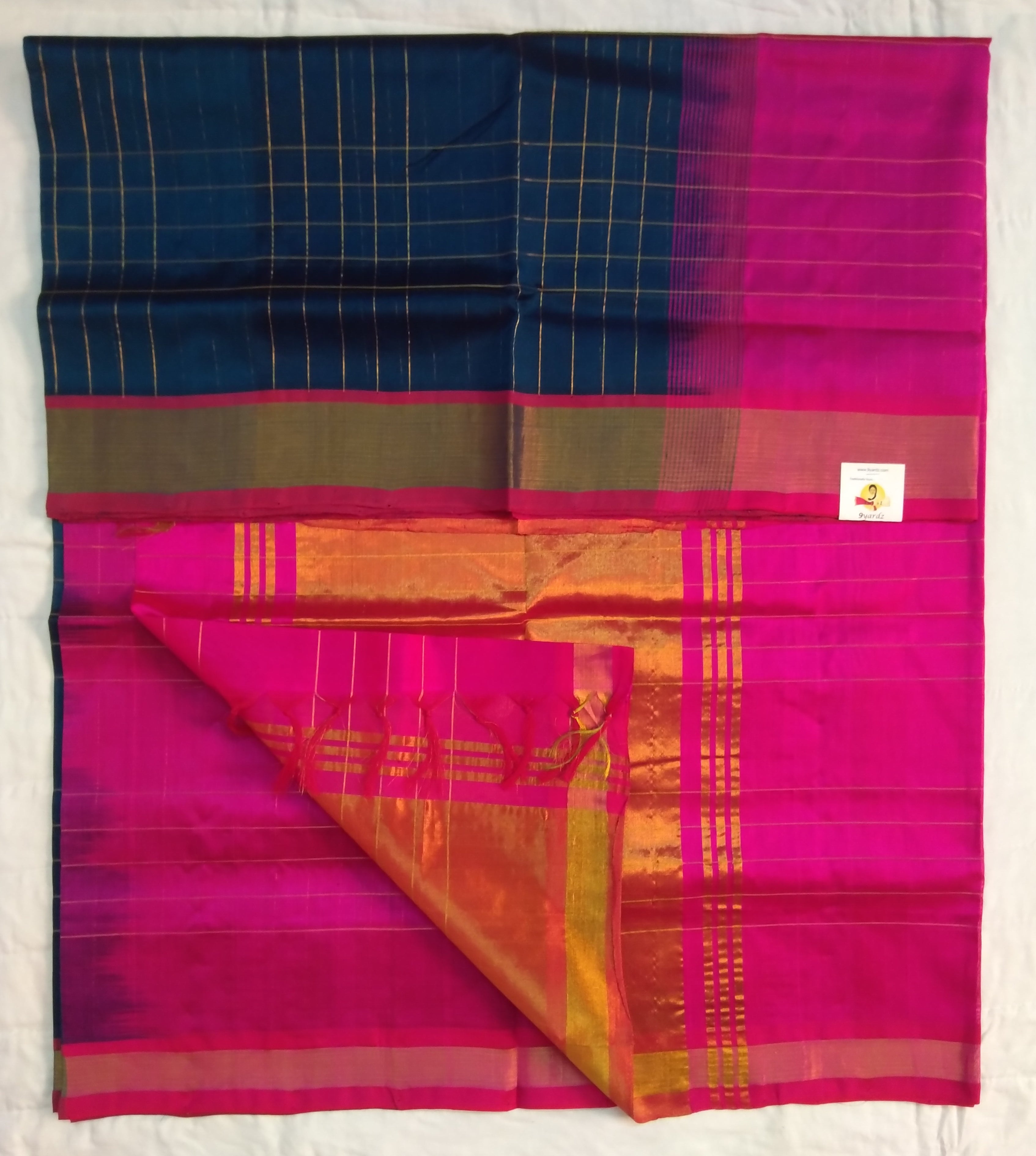 Pure Silk Cotton- zari checked body