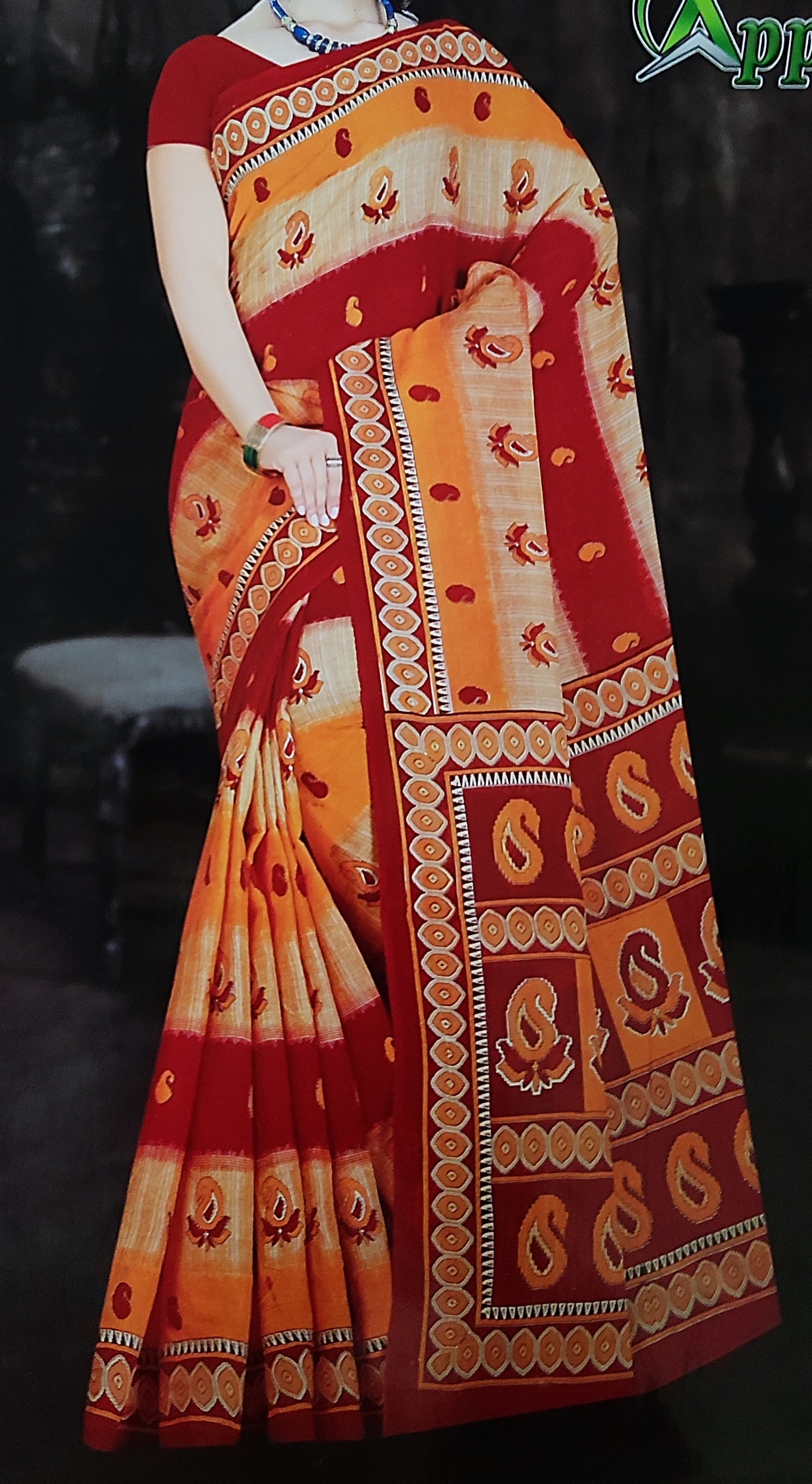 Cotton printed saree