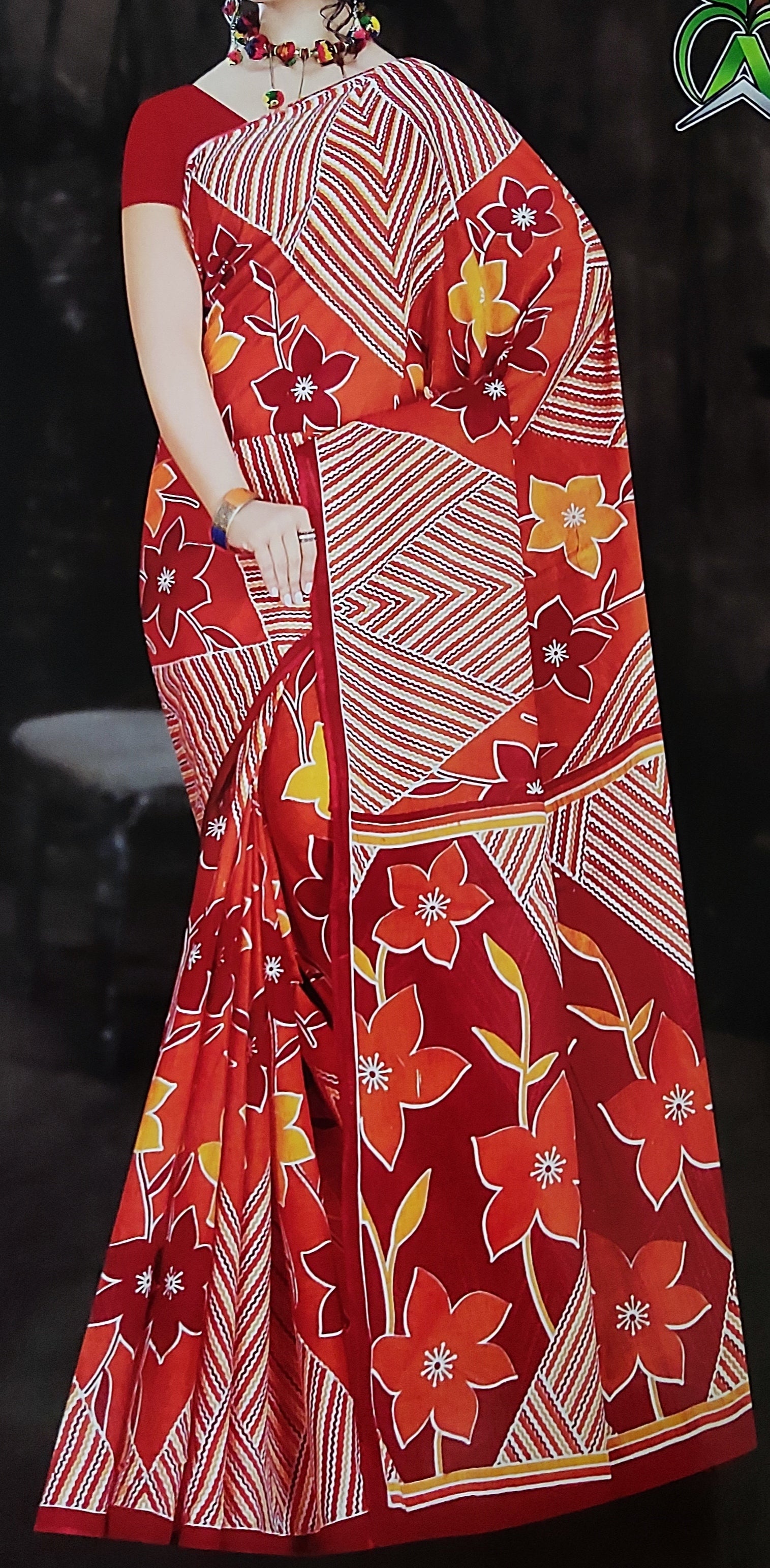 Cotton printed saree