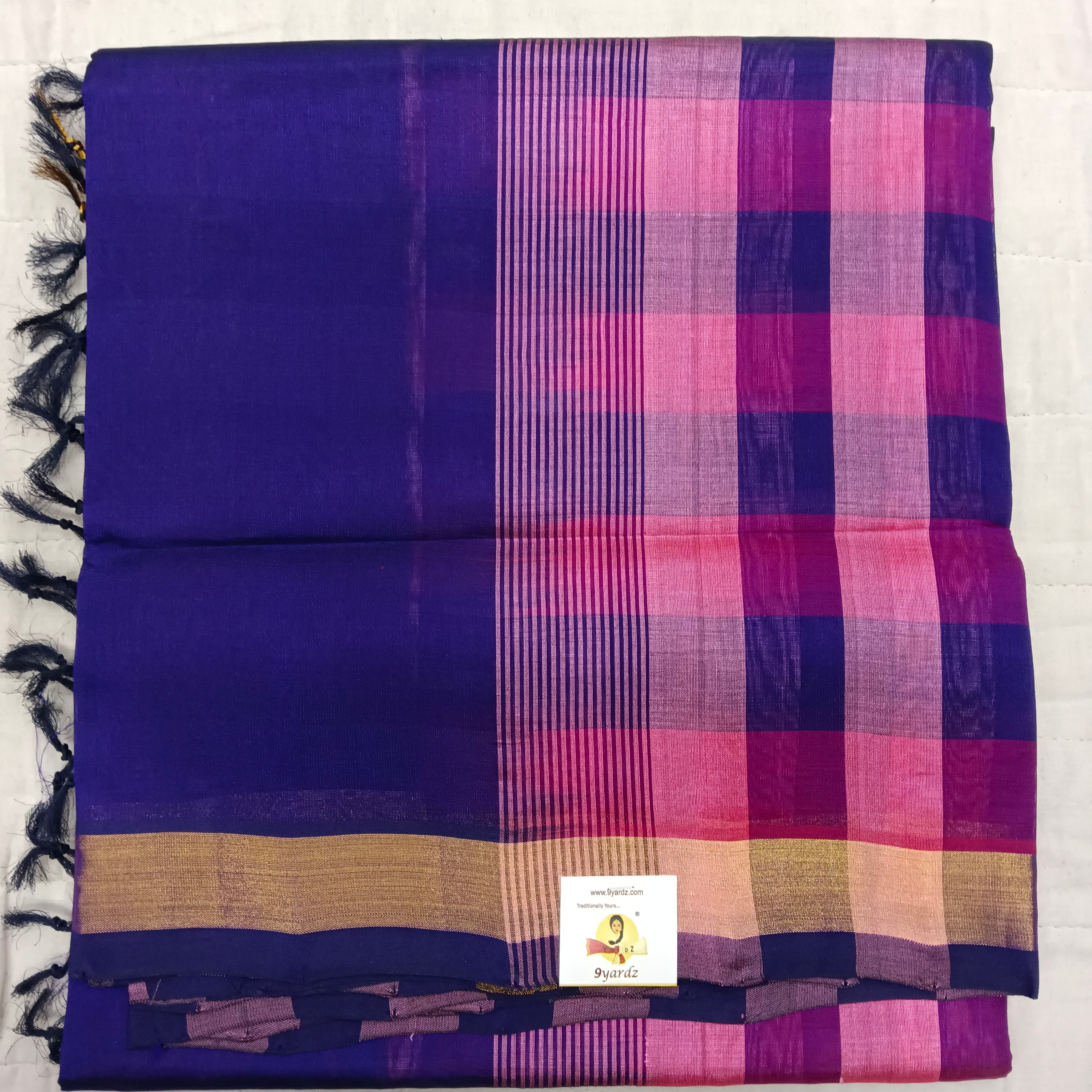 Checked pattern in Pallu- Andhra Silk Cotton 6 yards