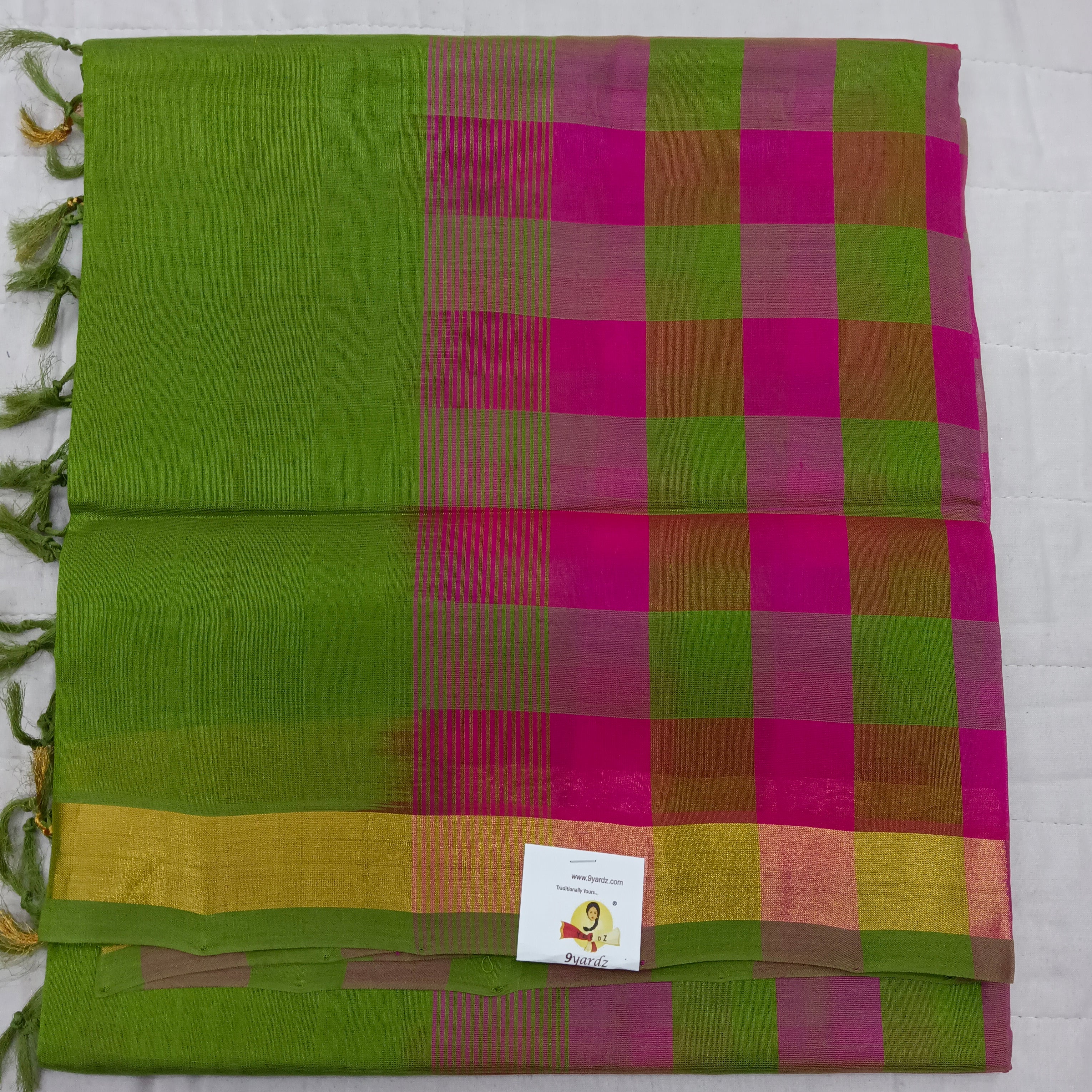 Checked pattern in Pallu- Andhra Silk Cotton 6 yards