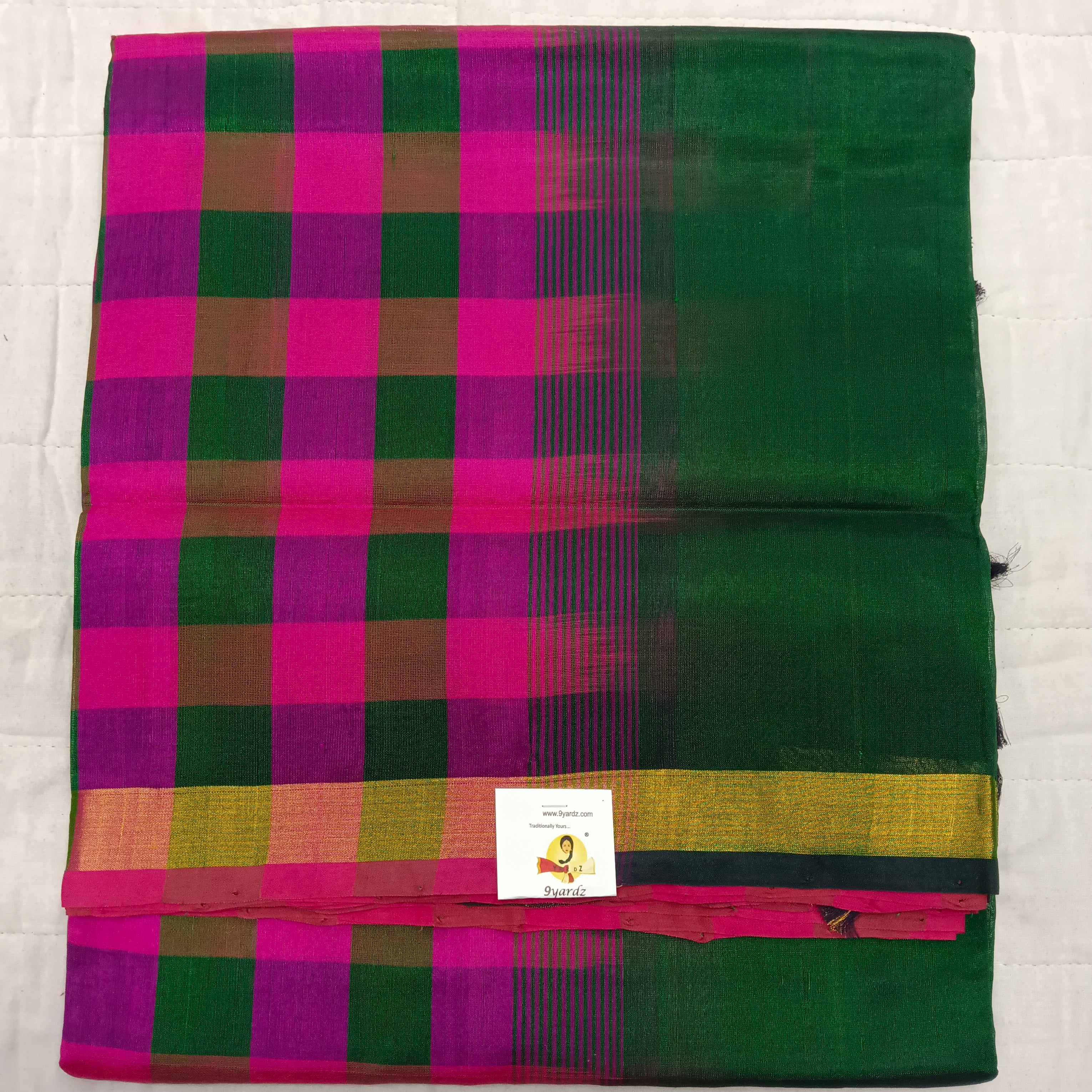 Checked pattern in Pallu- Andhra Silk Cotton 6 yards