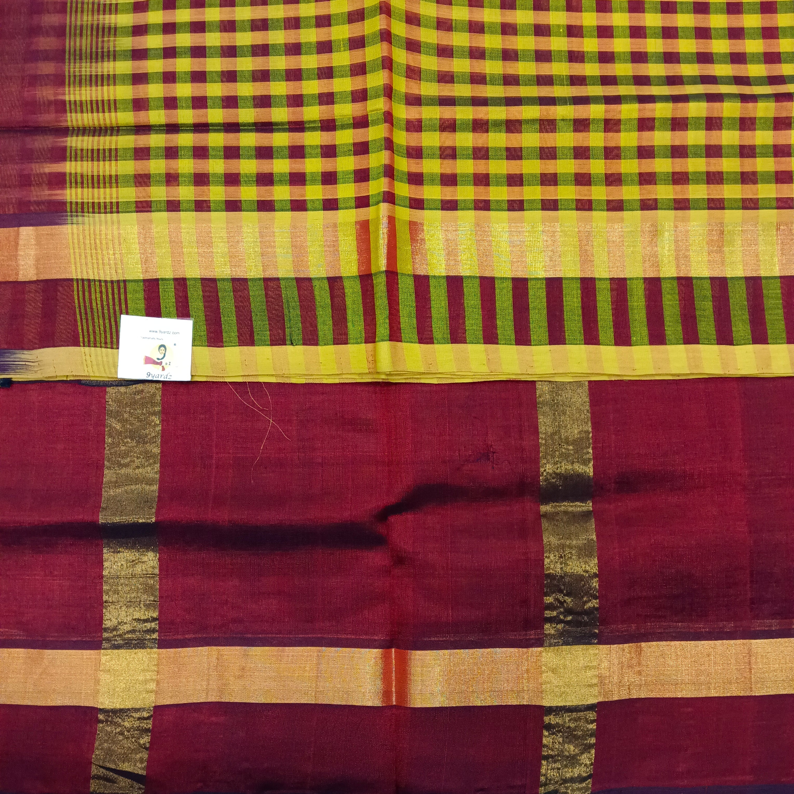 Checked pattern in Pallu- Andhra Silk Cotton 6 yards