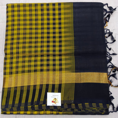 Checked pattern in Pallu- Andhra Silk Cotton 6 yards