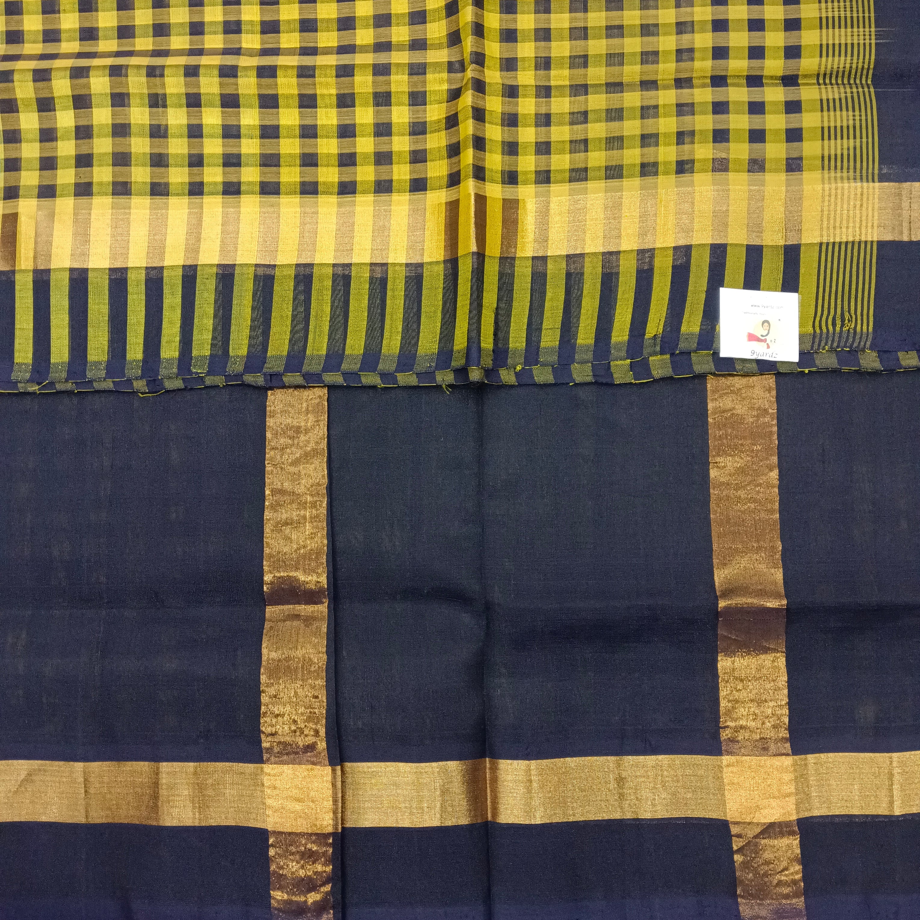 Checked pattern in Pallu- Andhra Silk Cotton 6 yards