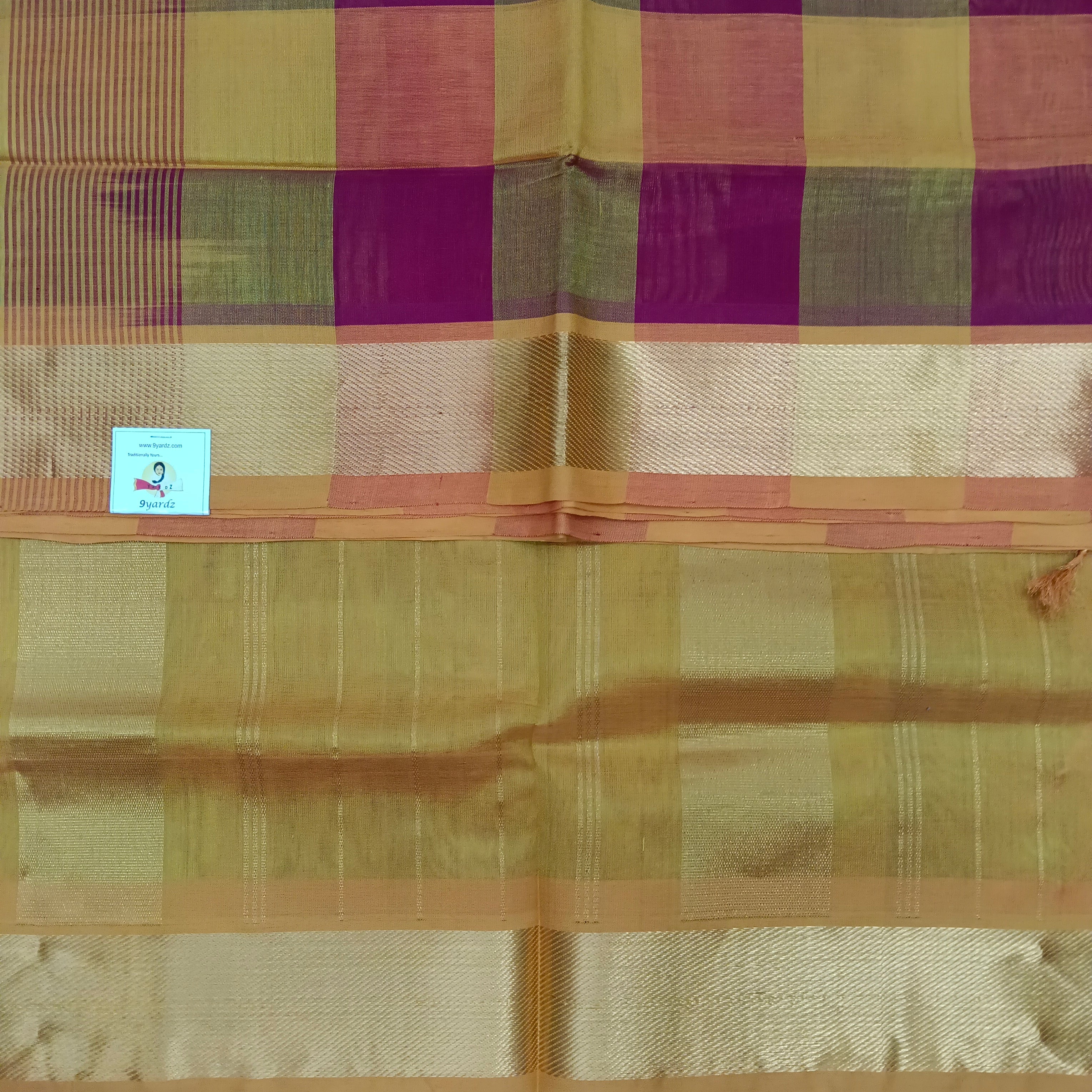 Checked pattern in Pallu- Andhra Silk Cotton 6 yards