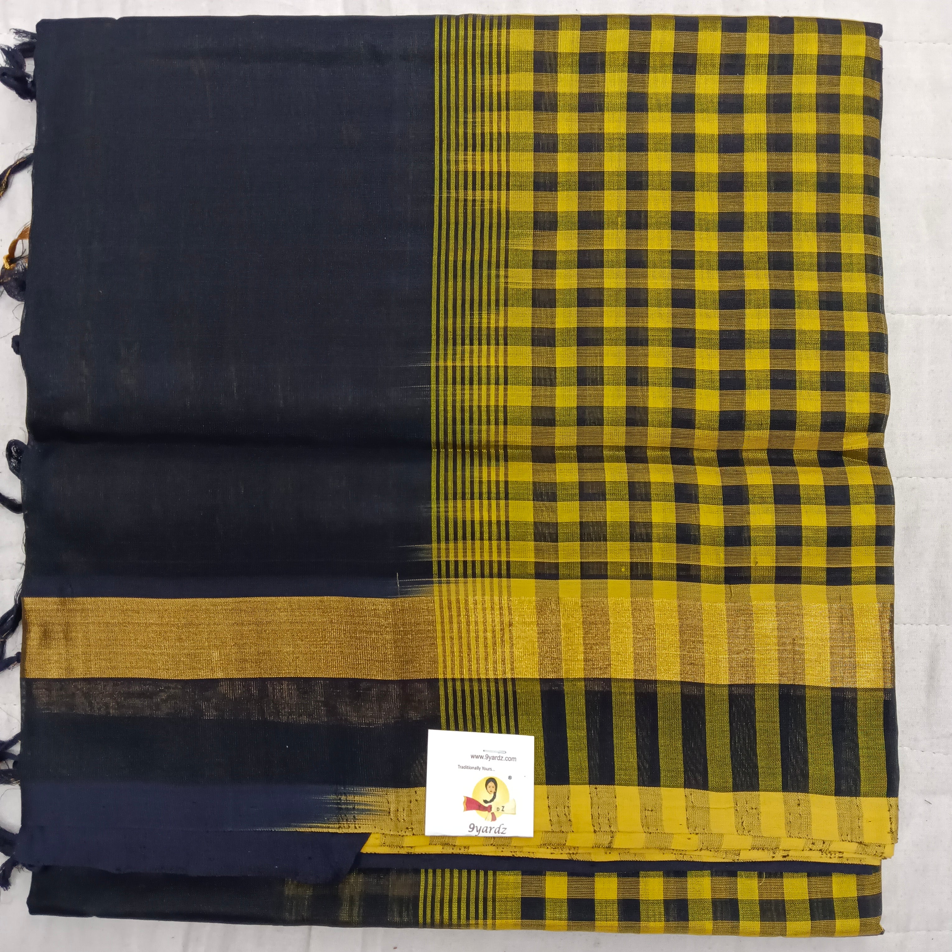 Checked pattern in Pallu- Andhra Silk Cotton 6 yards