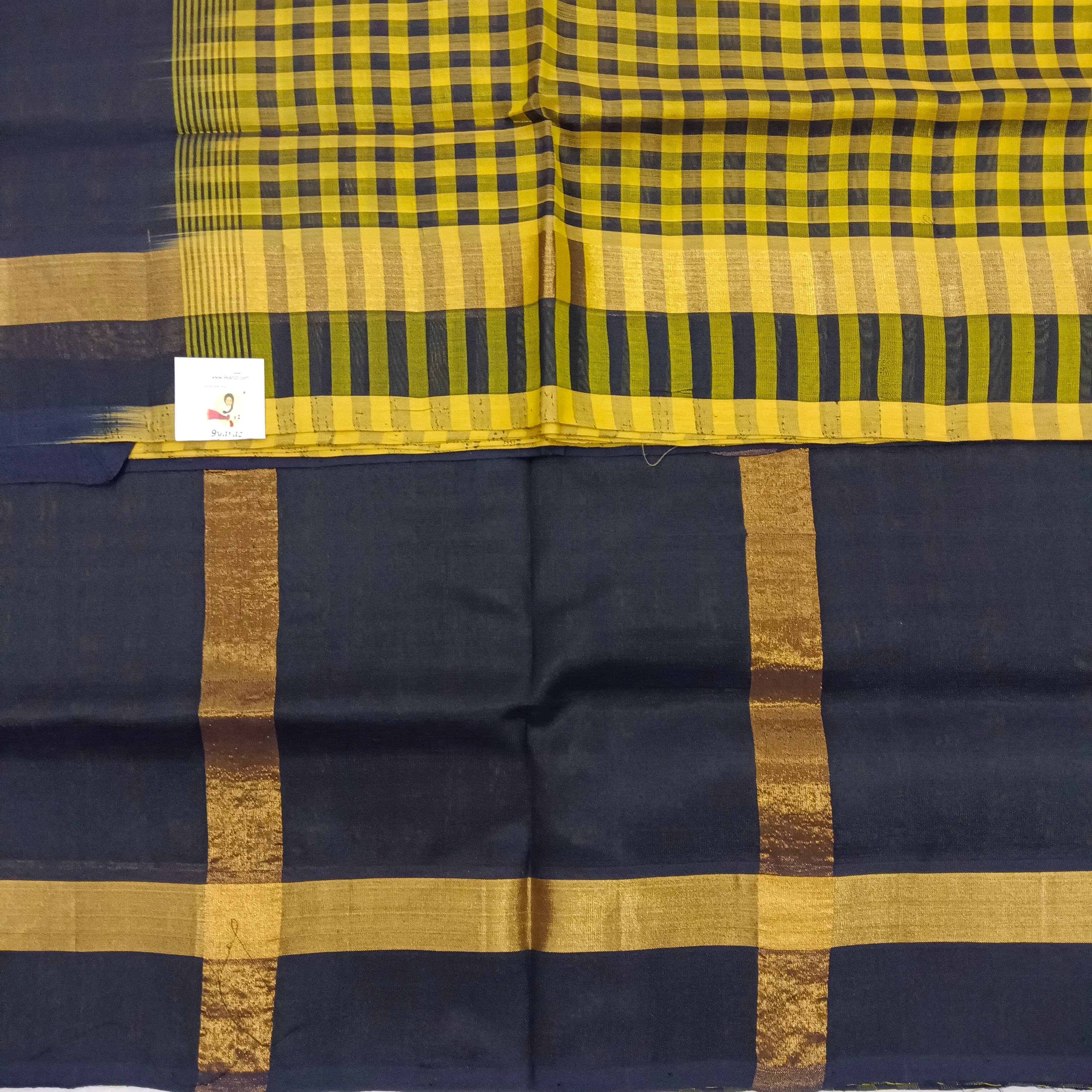 Checked pattern in Pallu- Andhra Silk Cotton 6 yards