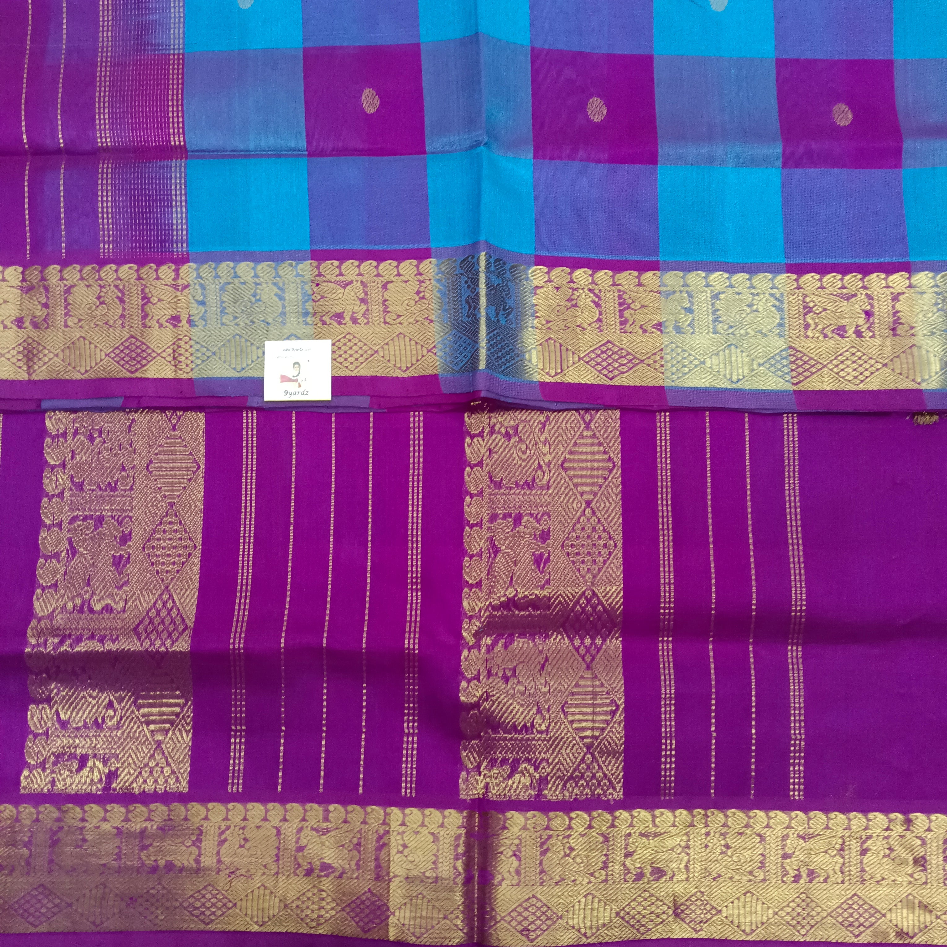 Pure silk cotton zari  Pazhum Pazhamum Check