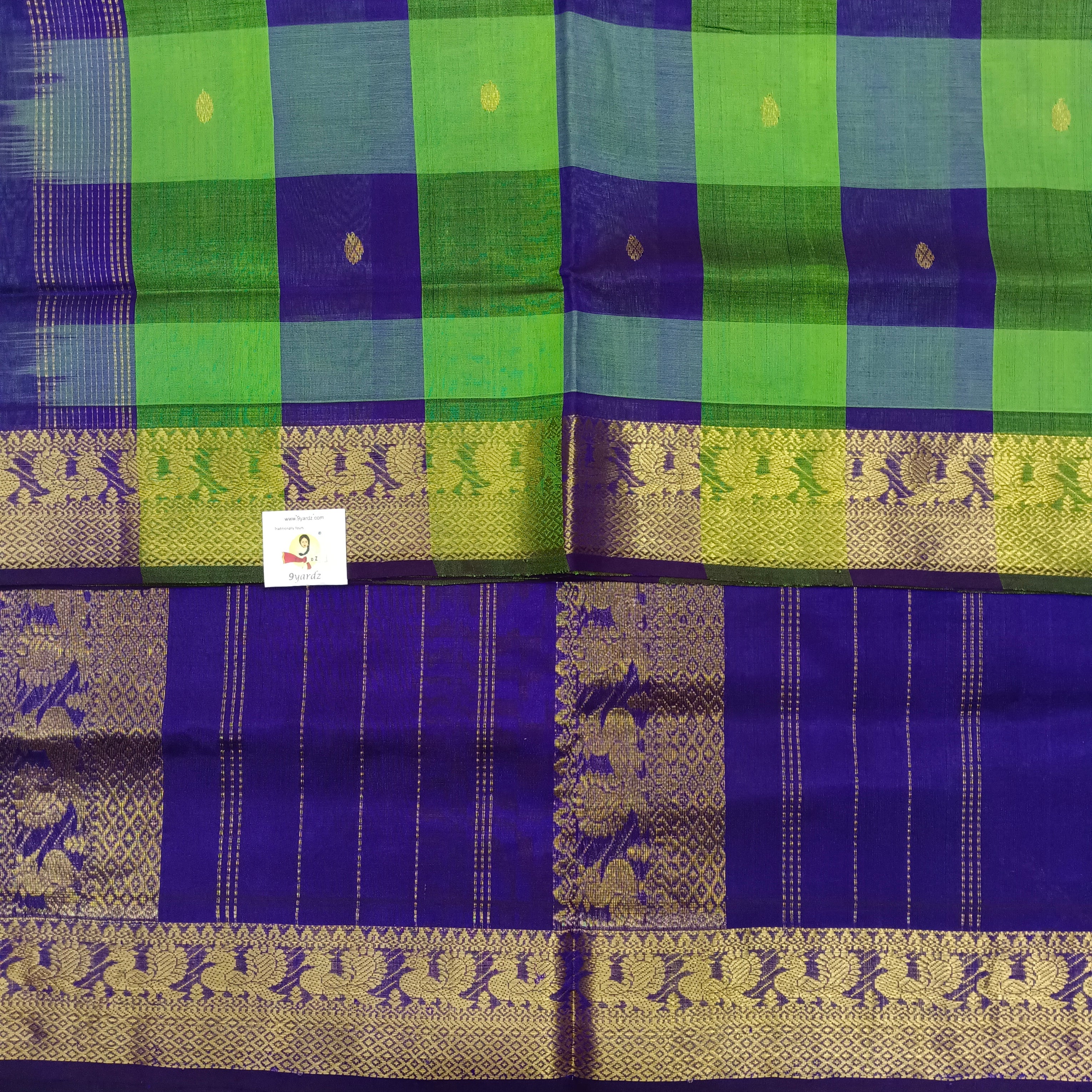Pure silk cotton zari  Pazhum Pazhamum Check