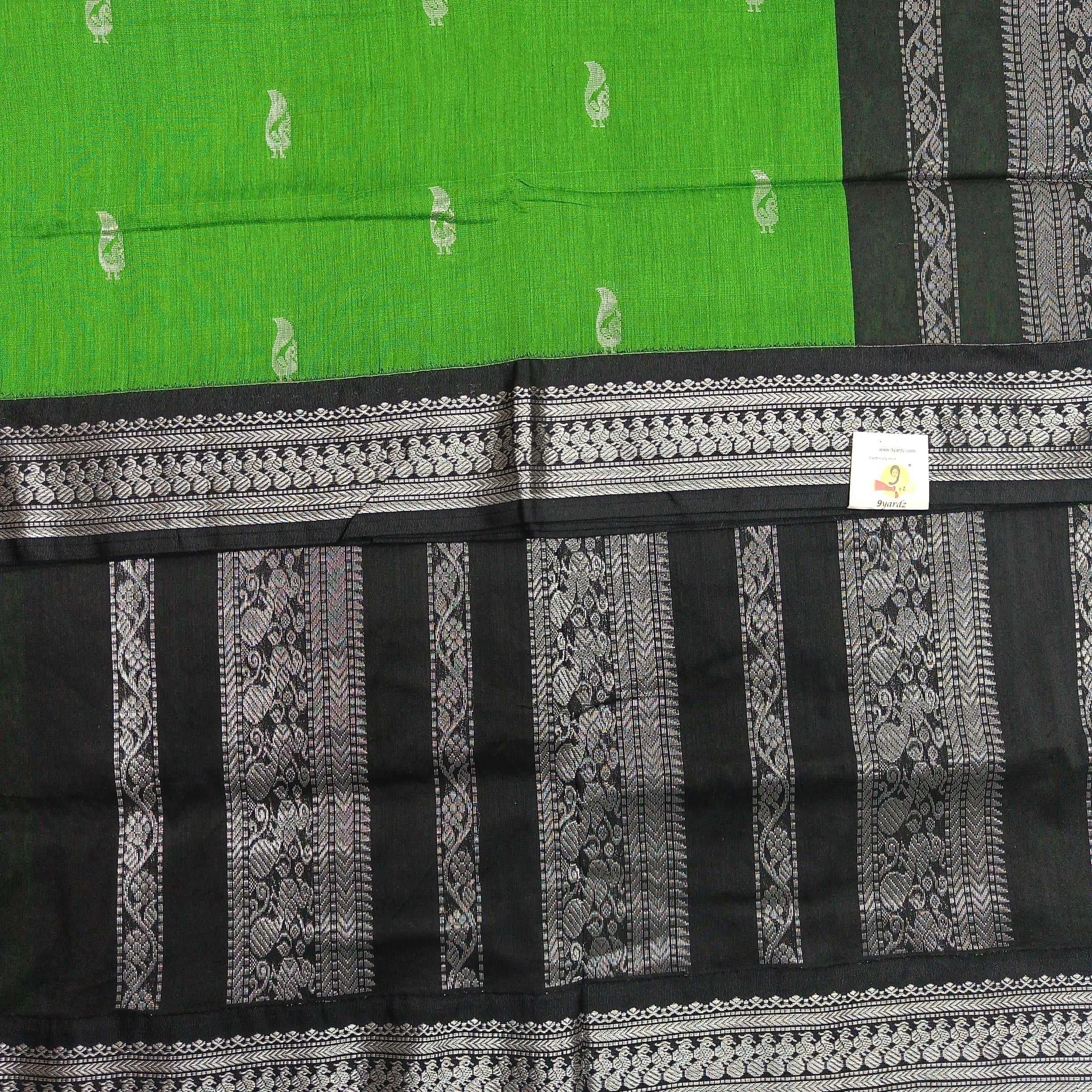 Kalyani cotton Silver zari 6yardz