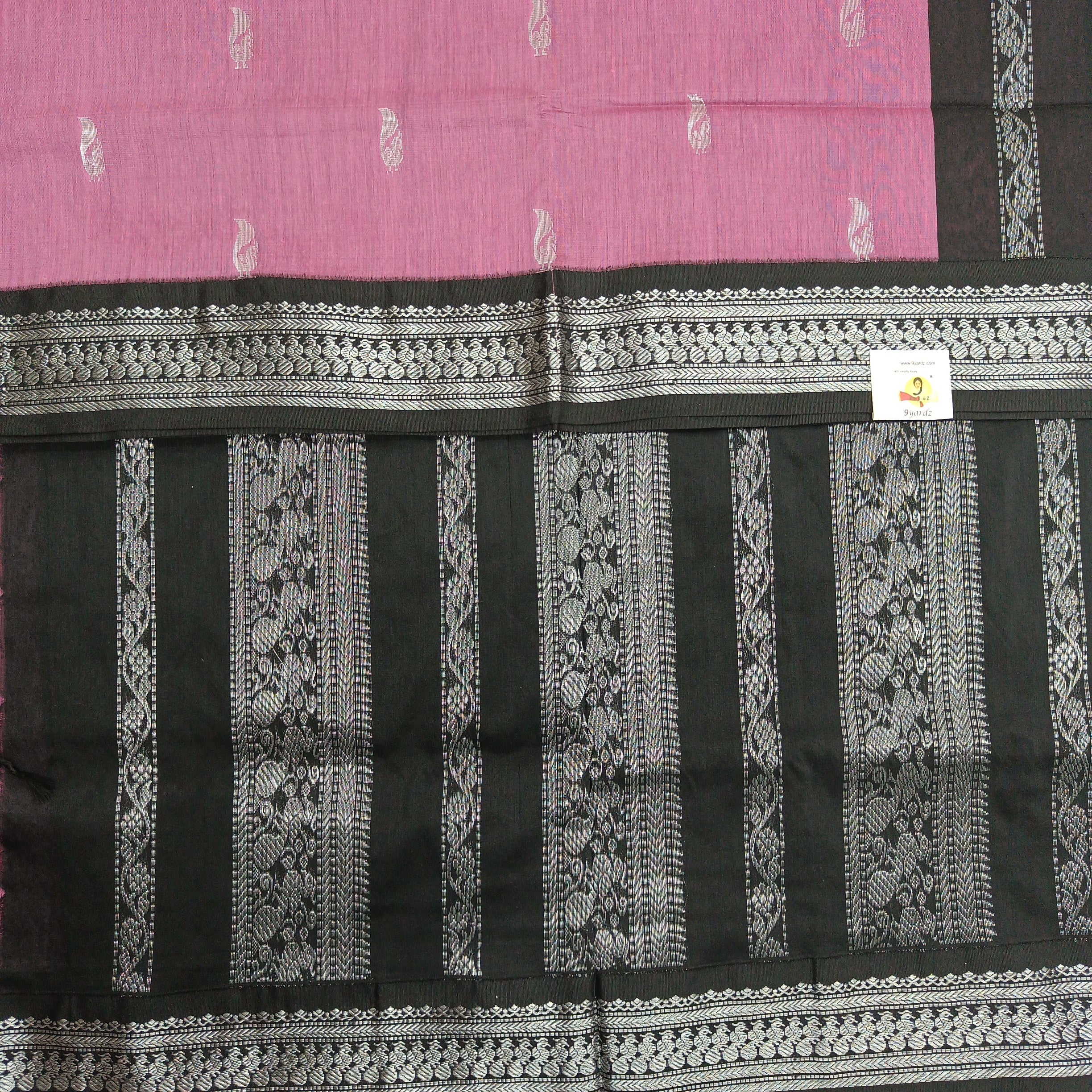 Kalyani cotton Silver zari 6yardz