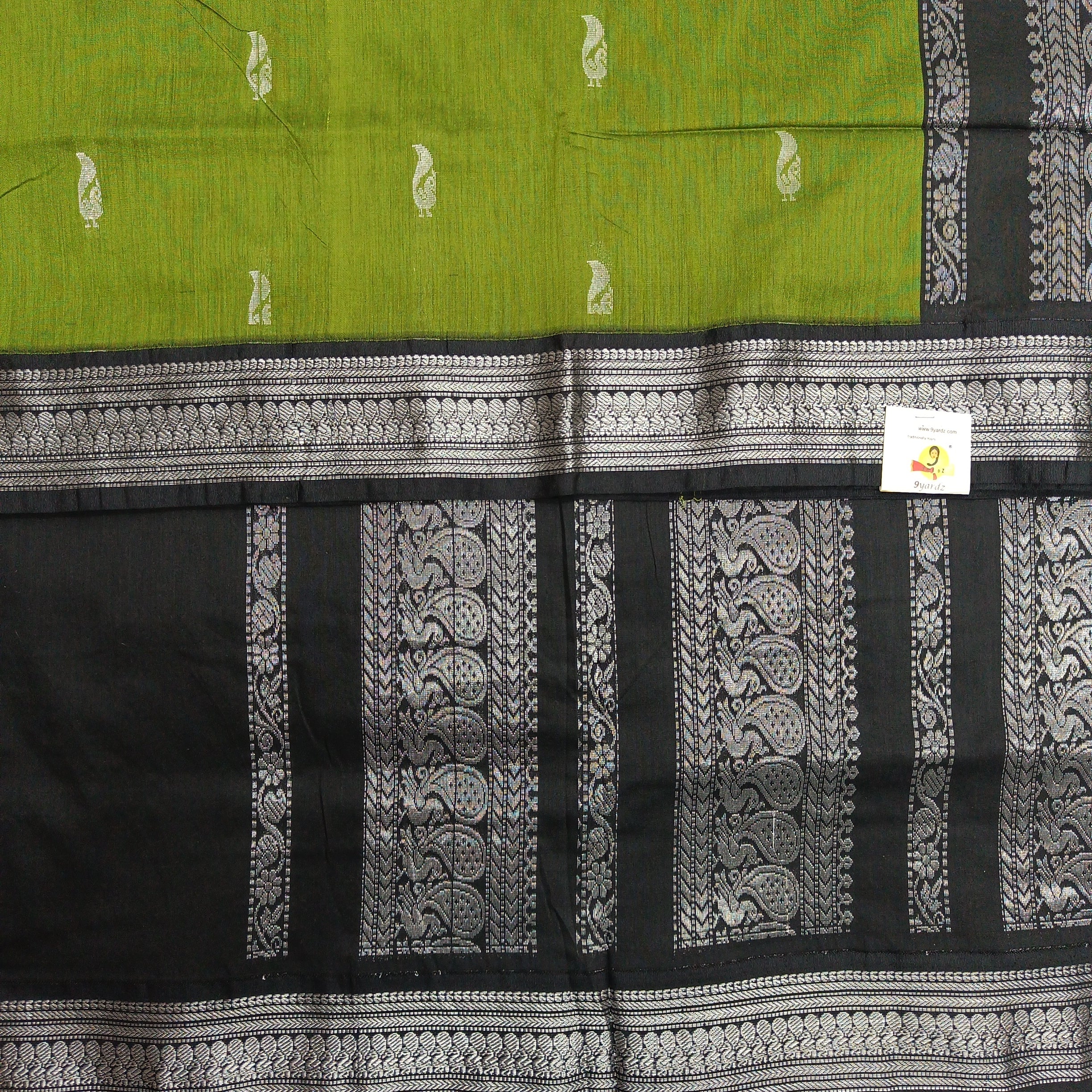 Kalyani cotton Silver zari 6yardz