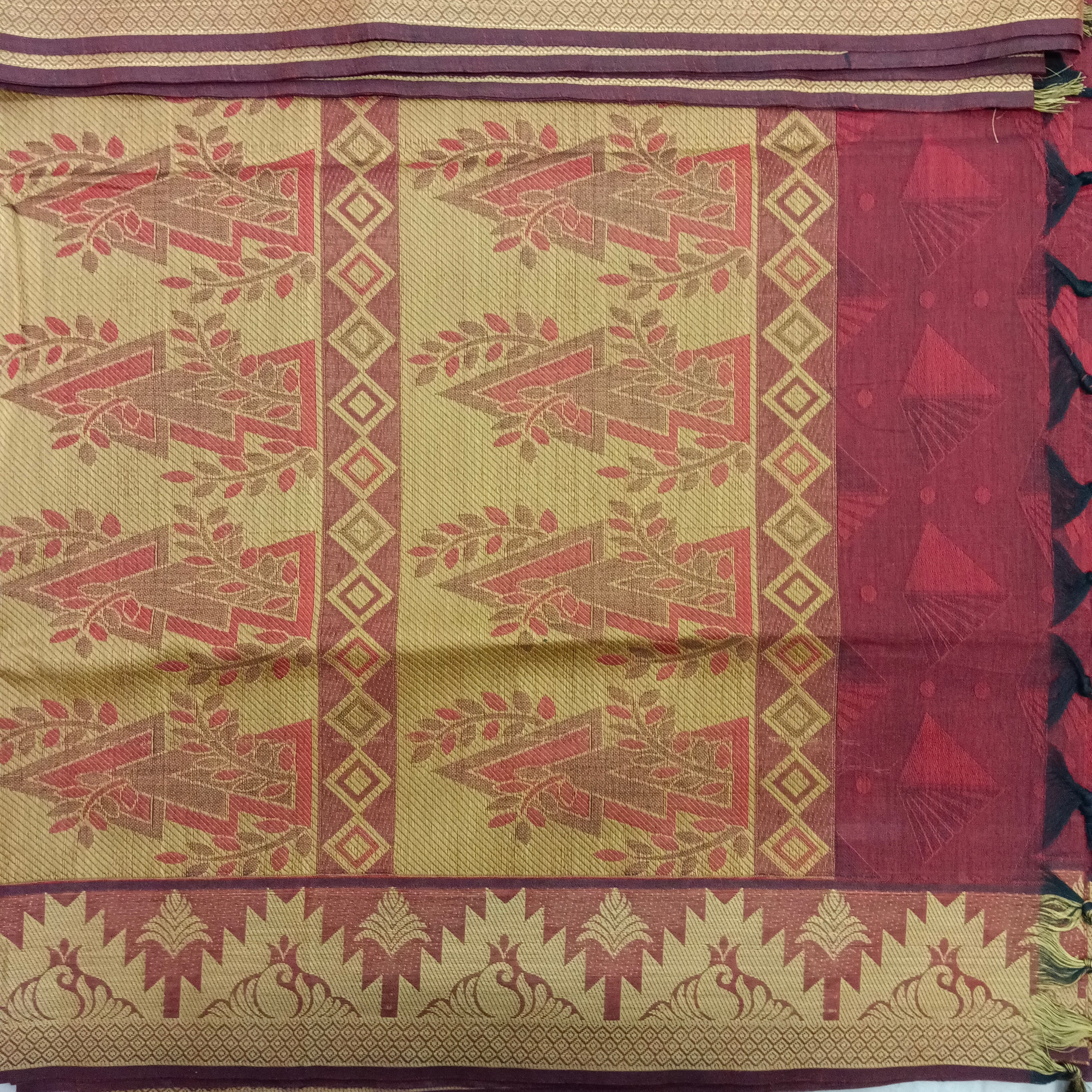Rich Cotton Embossed sarees