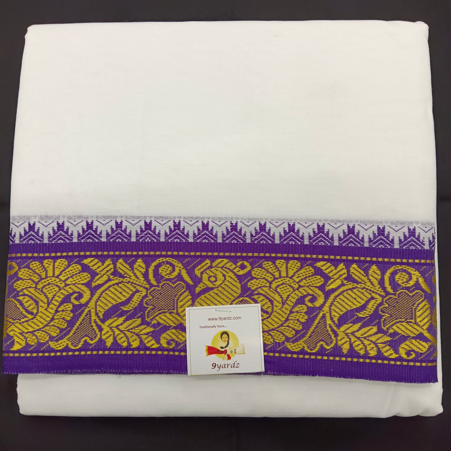 Cotton dhoti 9*5 thread jacquard Zari border