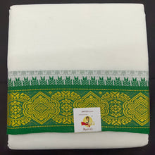 Load image into Gallery viewer, Cotton dhoti 10*6 thread jacquard Zari border