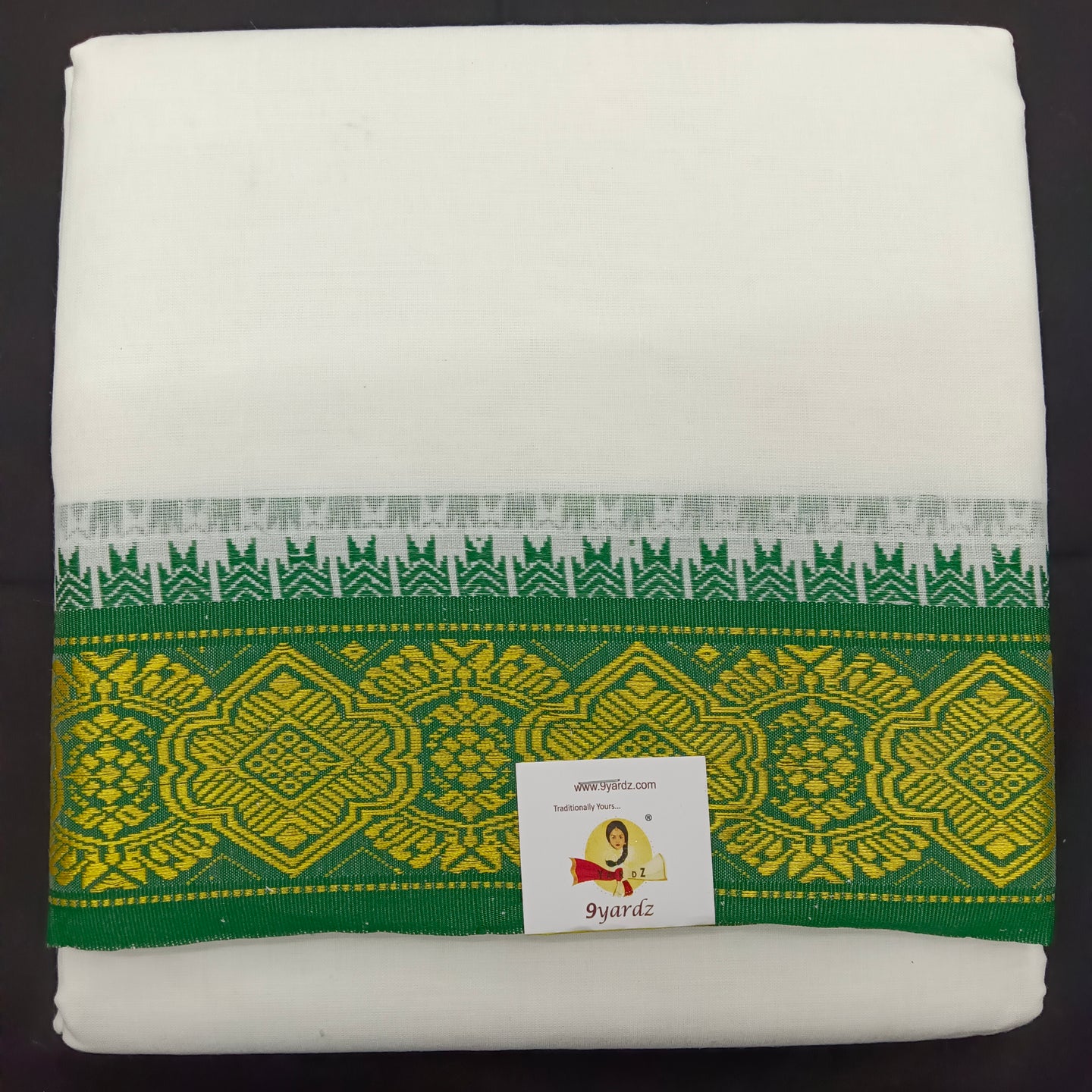 Cotton dhoti 10*6 thread jacquard Zari border