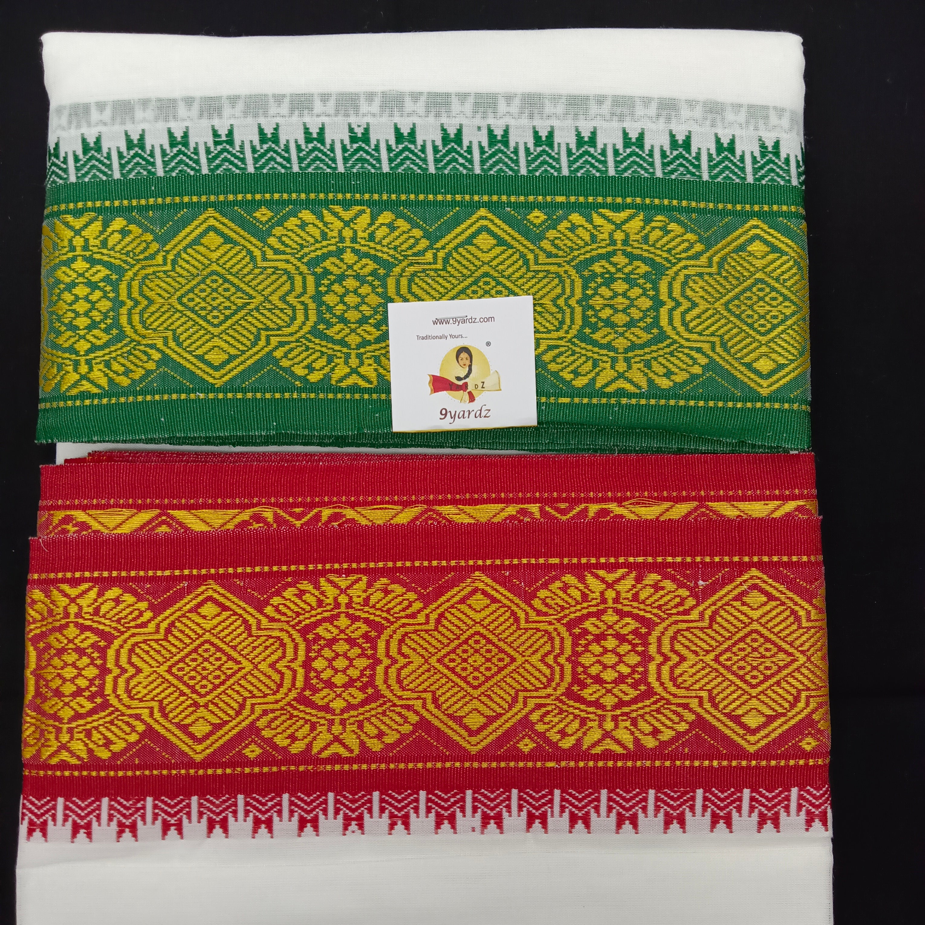 Cotton dhoti 10*6 thread jacquard Zari border