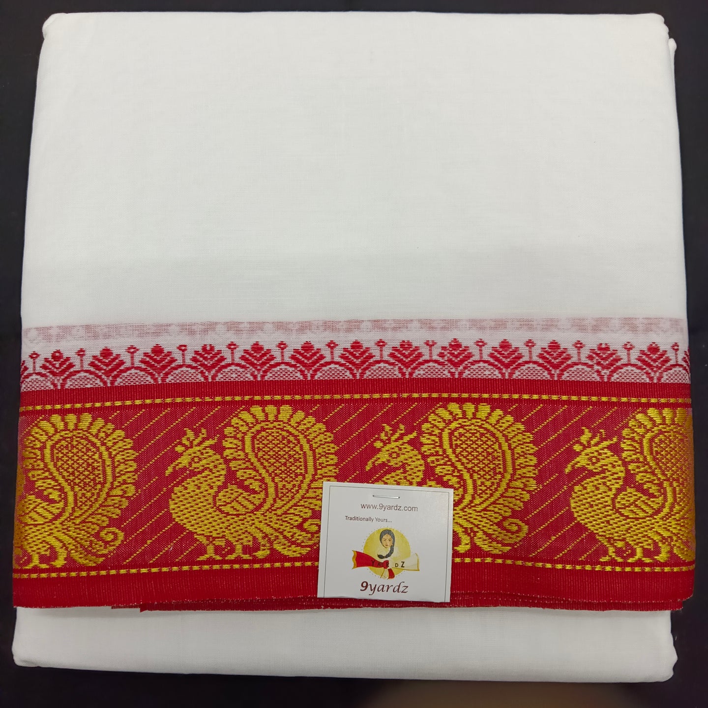 Cotton dhoti 10*6 thread jacquard Zari border