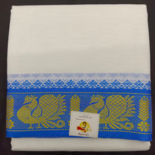 Load image into Gallery viewer, Cotton dhoti 10*6 thread jacquard Zari border