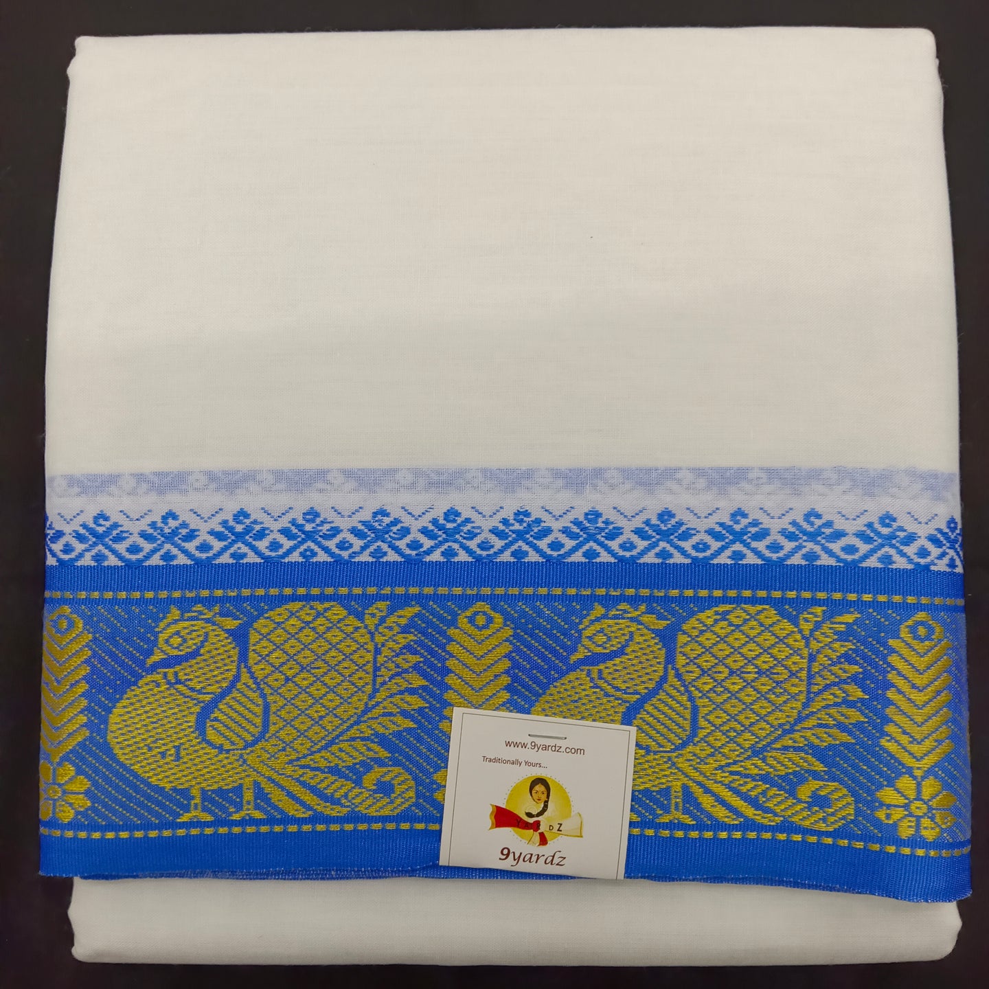 Cotton dhoti 10*6 thread jacquard Zari border