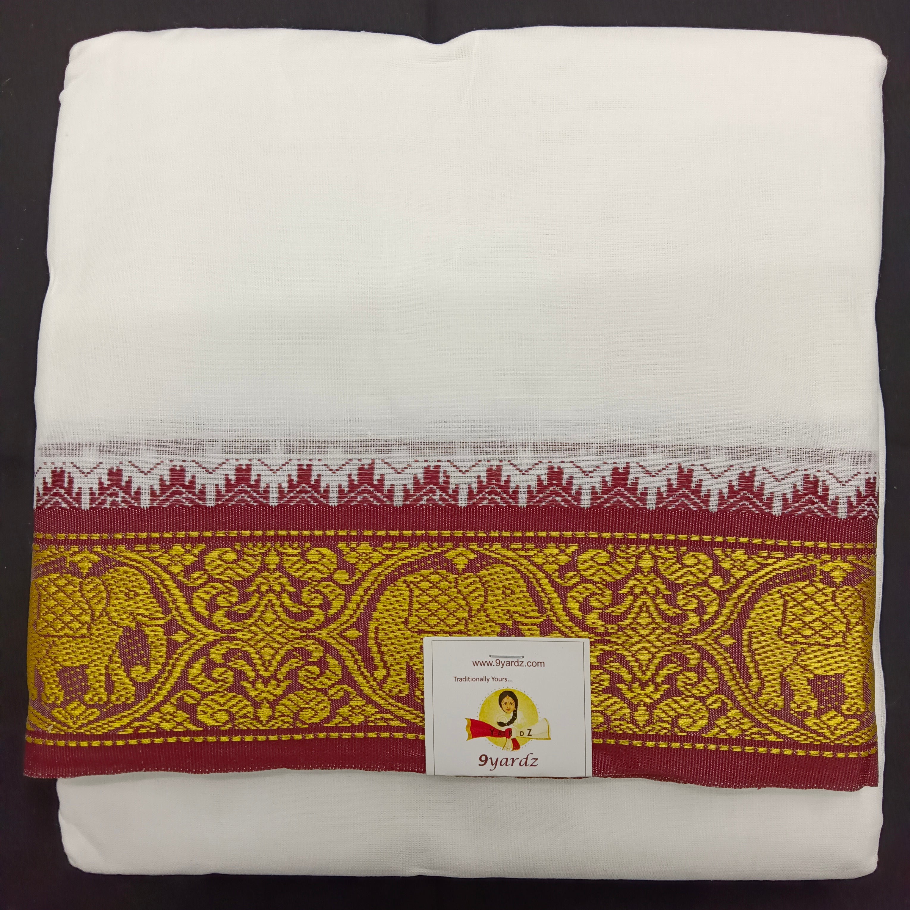 Cotton dhoti 10*6 thread jacquard Zari border