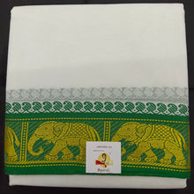 Load image into Gallery viewer, Cotton dhoti 10*6 thread jacquard Zari border