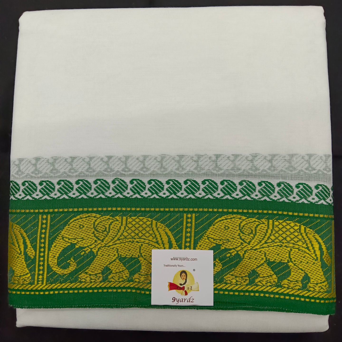 Cotton dhoti 10*6 thread jacquard Zari border