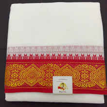 Load image into Gallery viewer, Cotton dhoti 10*6 thread jacquard Zari border